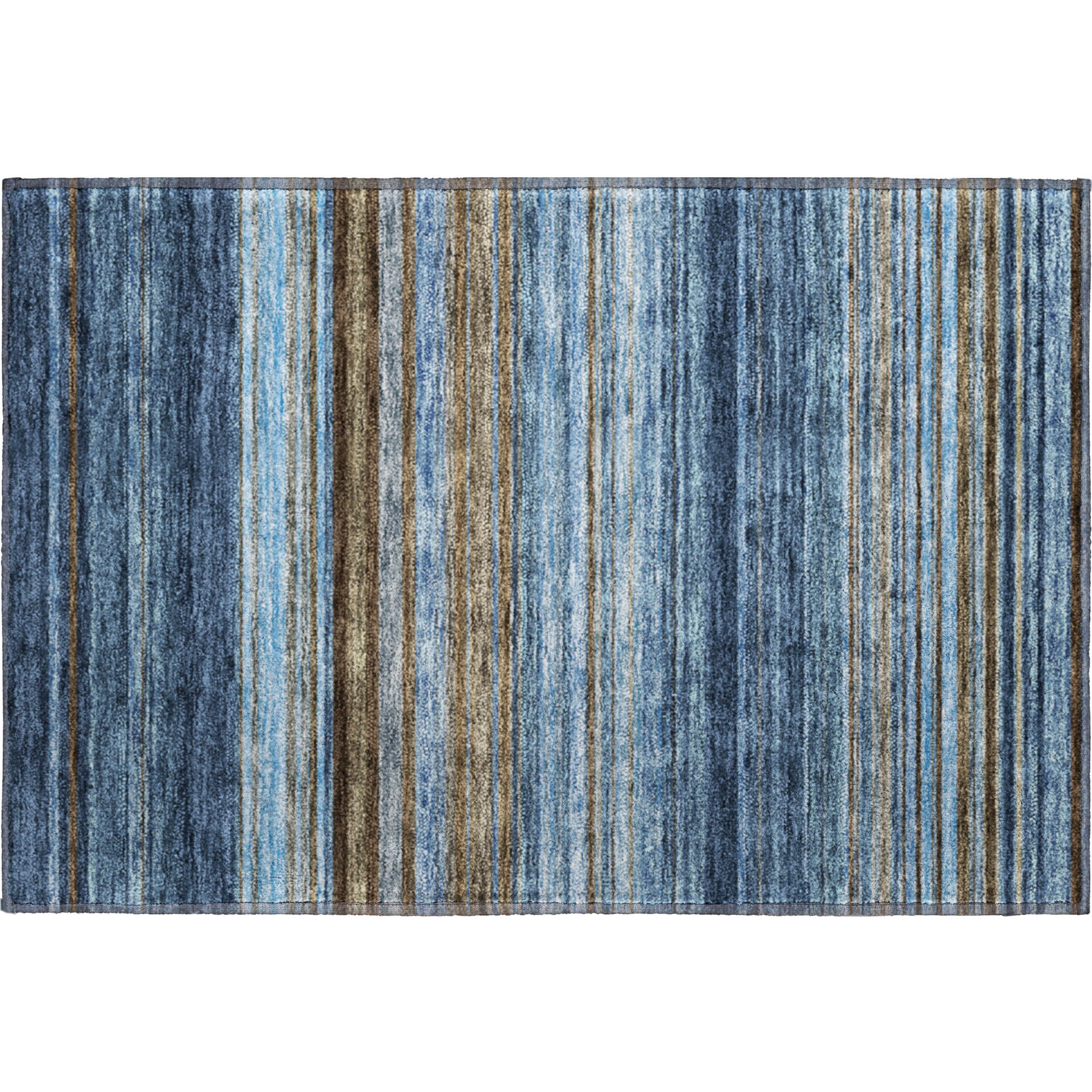 Santorini Machine Washable Transitional Navy Blue Rug 1'8" x 2'6" #shape_Rectangle