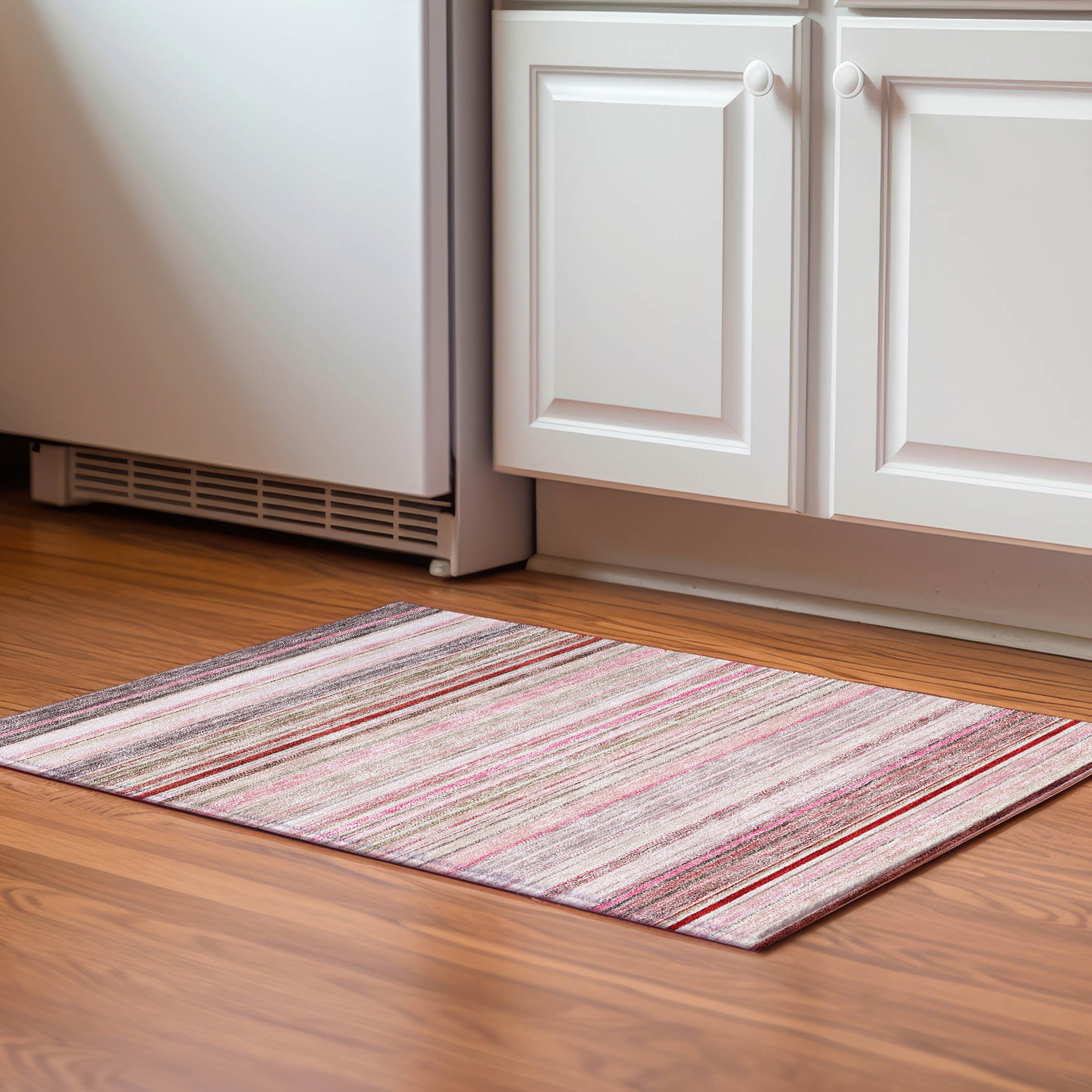 Santorini Machine Washable Transitional Pink Rug 1'8" x 2'6" #shape_Rectangle