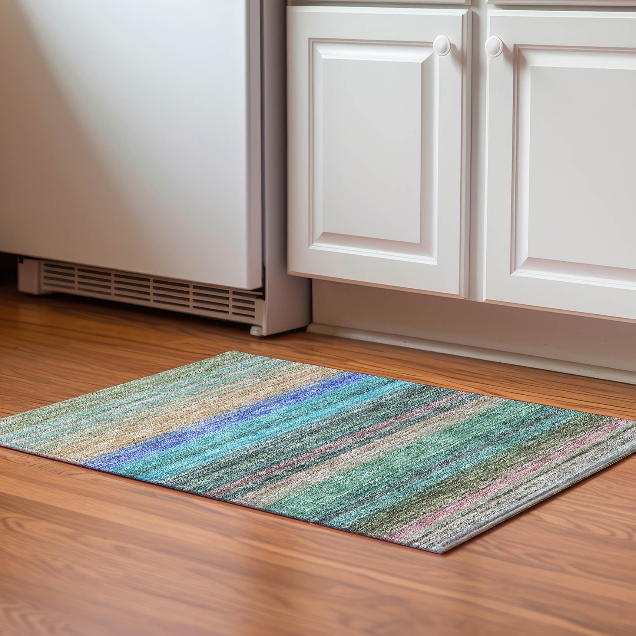 Santorini Machine Washable Transitional Sage Green Rug 1'8" x 2'6" #shape_Rectangle