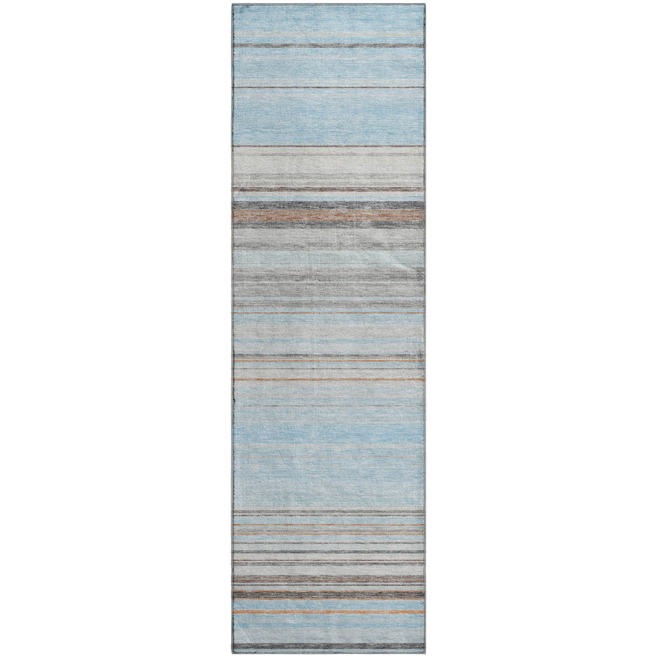 Santorini Machine Washable Transitional Sky Blue Rug 2'3" x 7'6" #shape_Runner