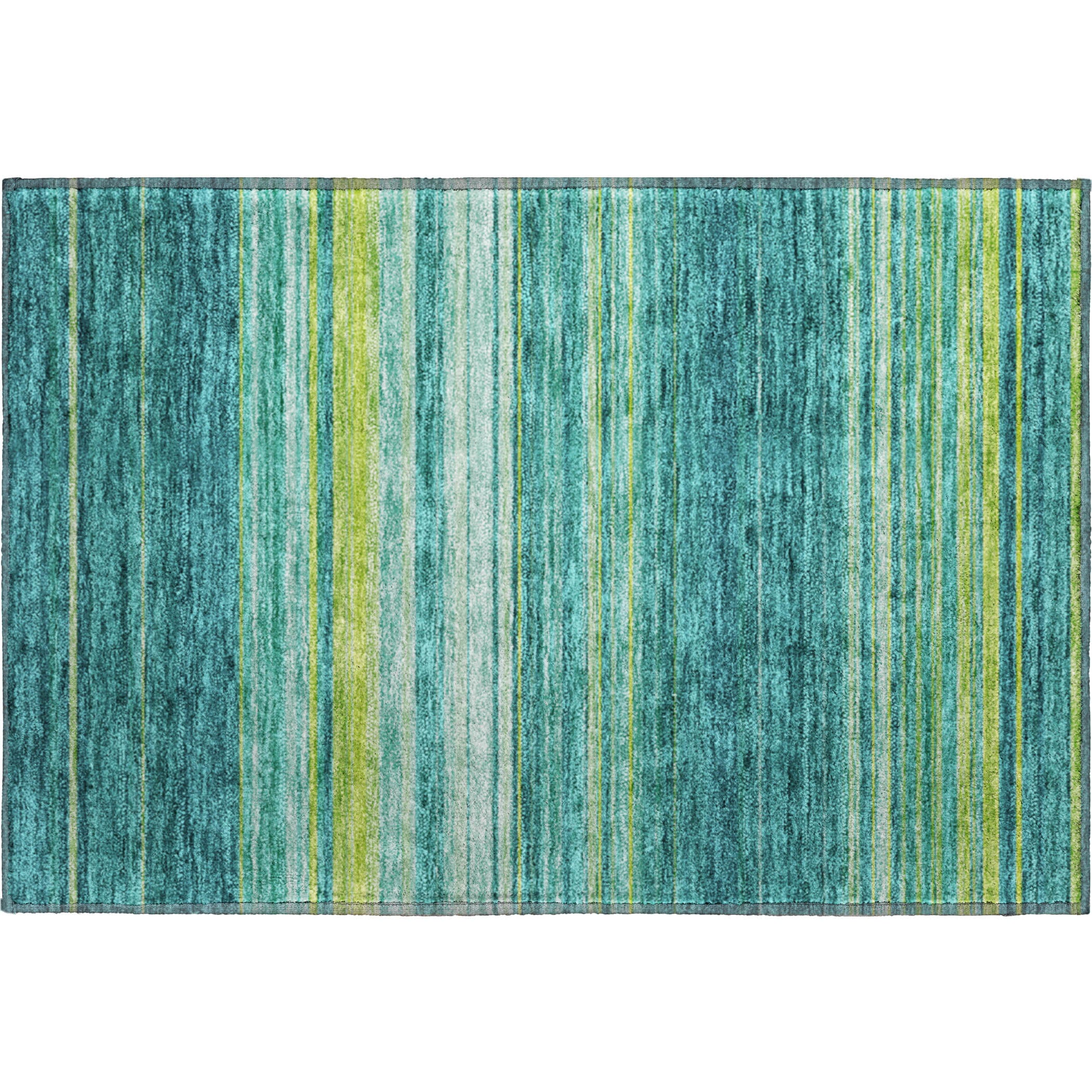 Santorini Machine Washable Transitional Teal Rug 1'8" x 2'6" #shape_Rectangle