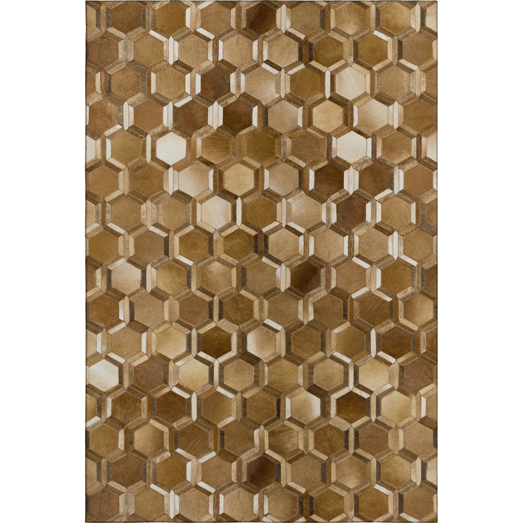 Oaxaca Machine Washable Cowhide Brown Browns Rug 2'6" x 3'10" #shape_Rectangle
