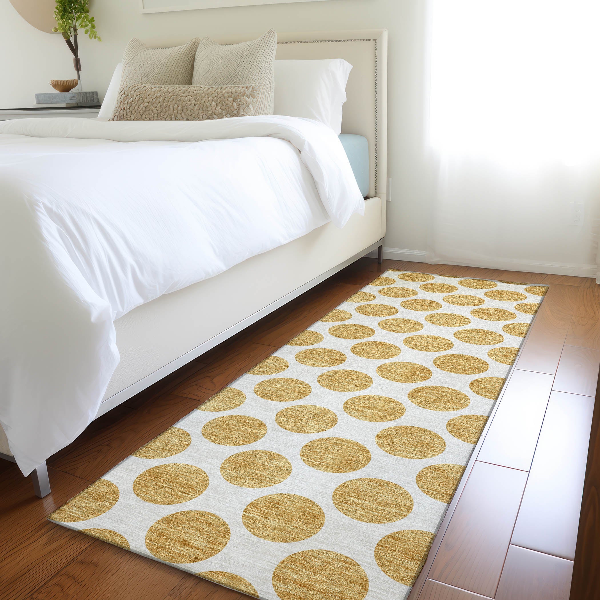 Jaipur Machine Washable Transitional Gold Rug 2'3" x 7'6" #shape_Runner