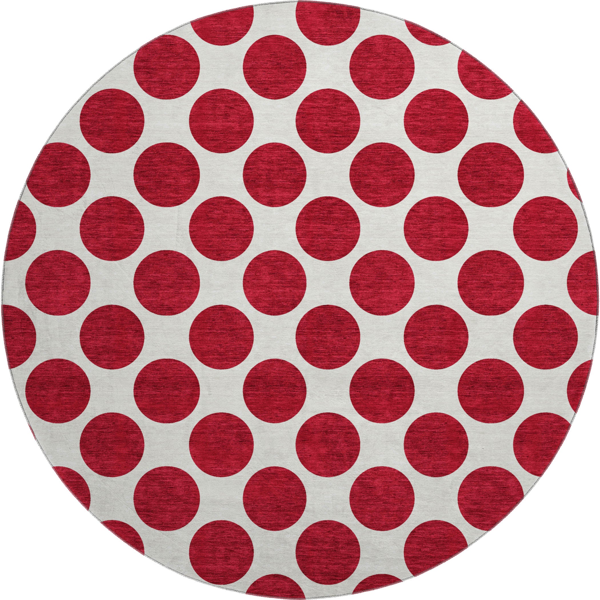Jaipur Machine Washable Transitional Red Rug 8' x 8' #shape_Round