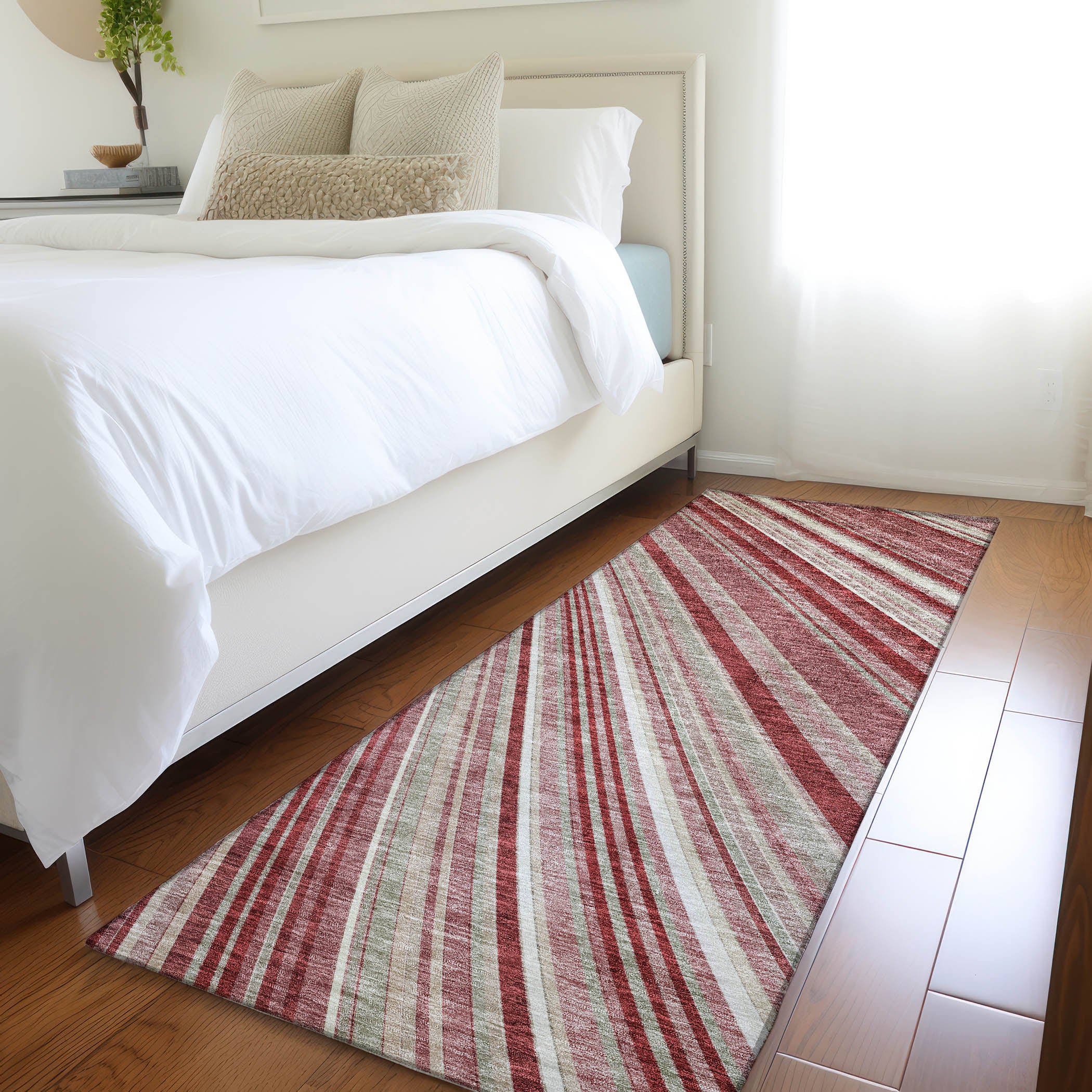 Chiang Mai Machine Washable Transitional Garnet Red Rug 2'3" x 7'6" #shape_Runner