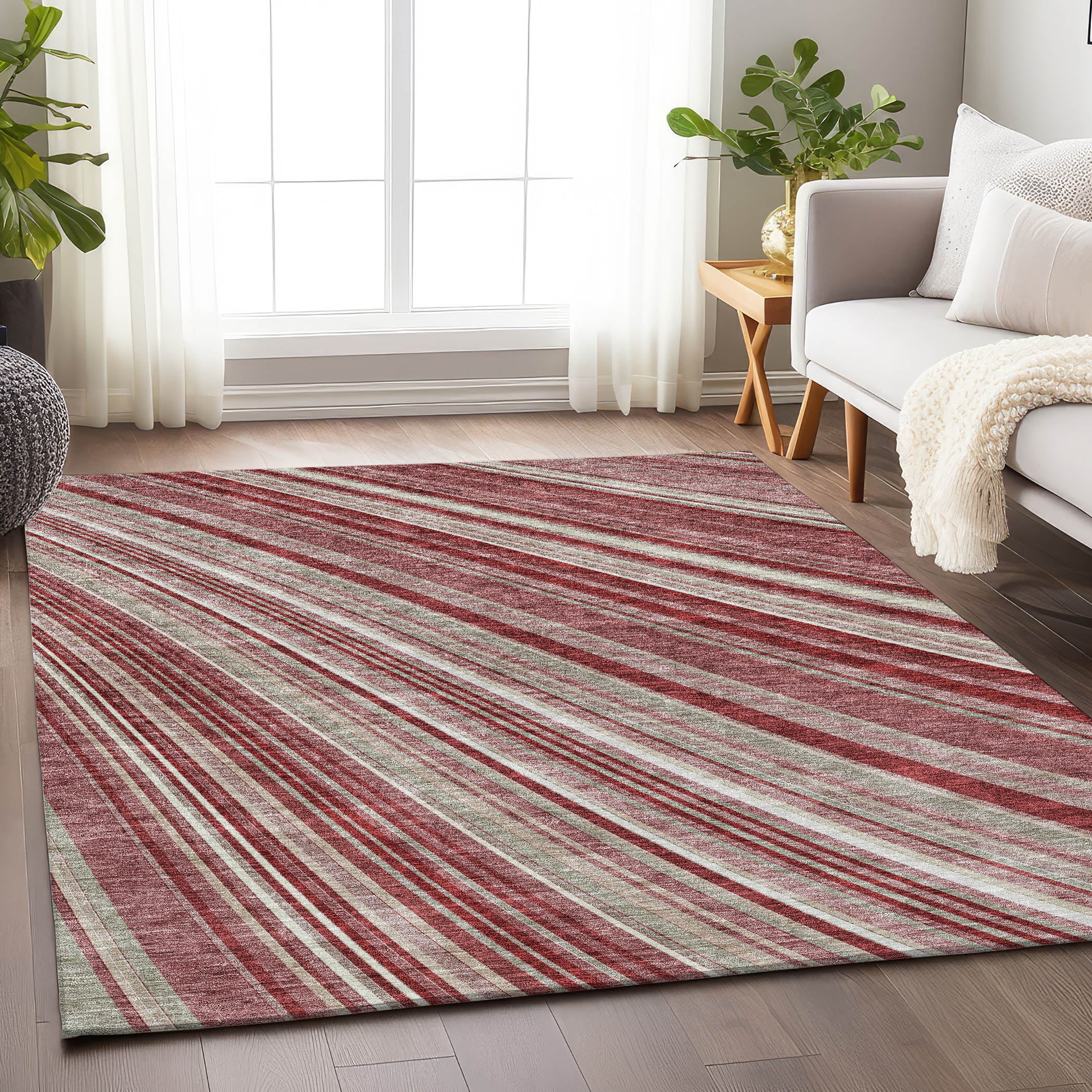 Chiang Mai Machine Washable Transitional Garnet Red Rug 2'6" x 3'10" #shape_Rectangle