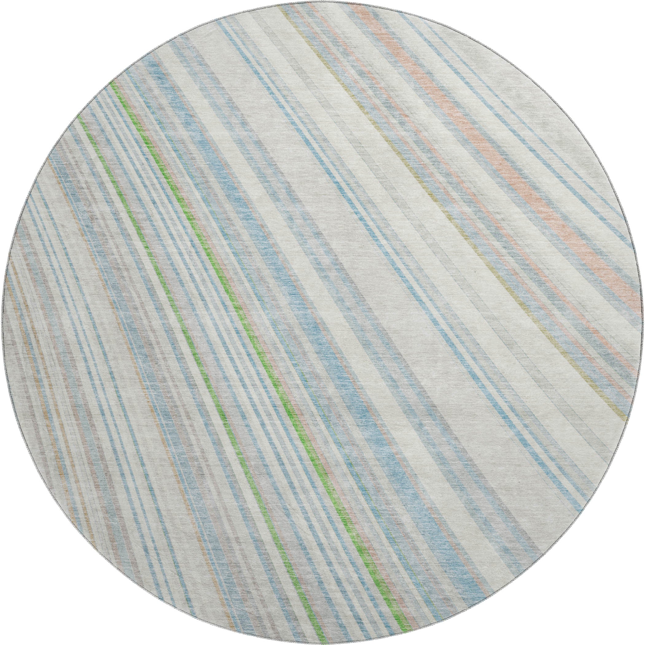 Chiang Mai Machine Washable Transitional Ivory Rug 8' x 8' #shape_Round