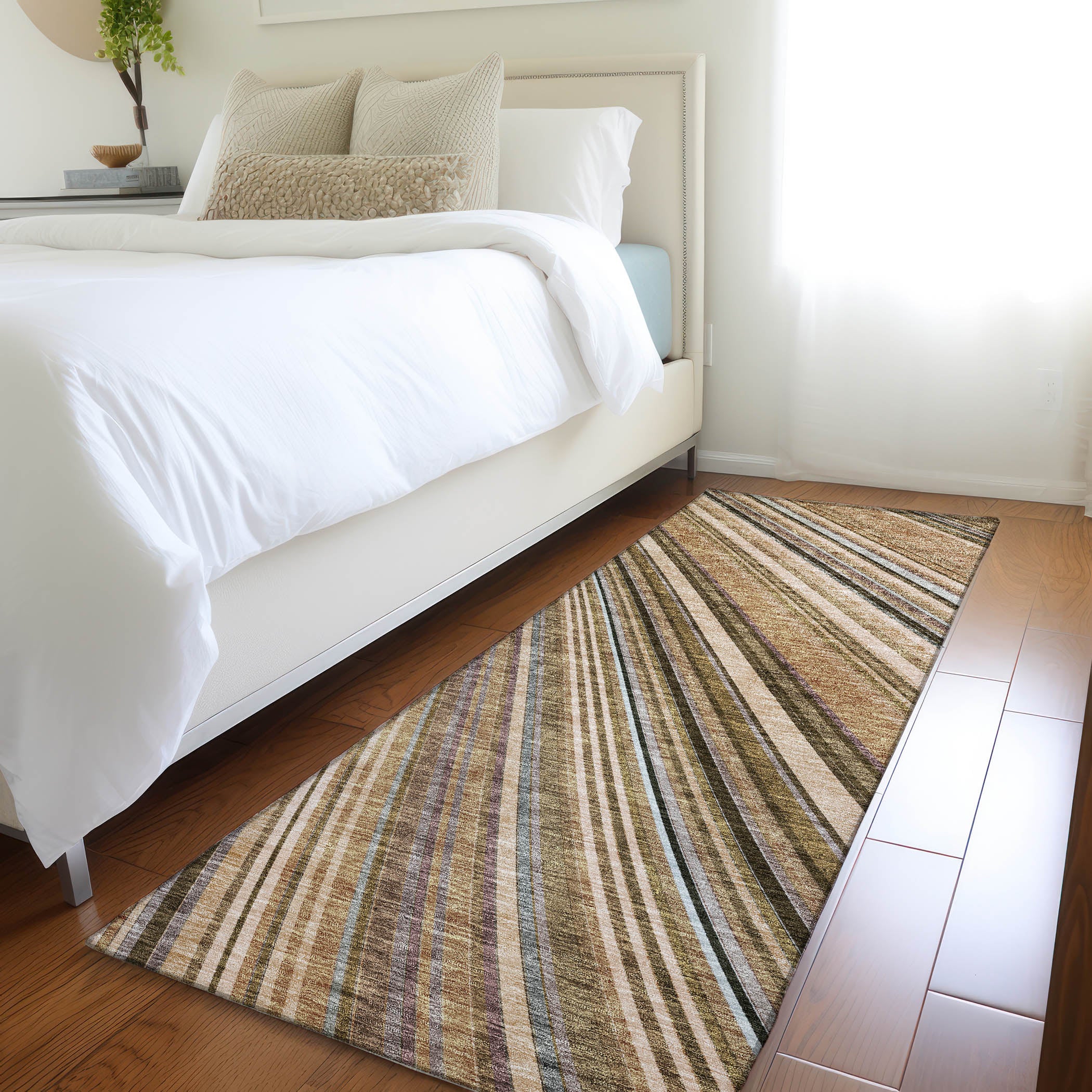 Chiang Mai Machine Washable Transitional Taupe Brown Rug 2'3" x 7'6" #shape_Runner