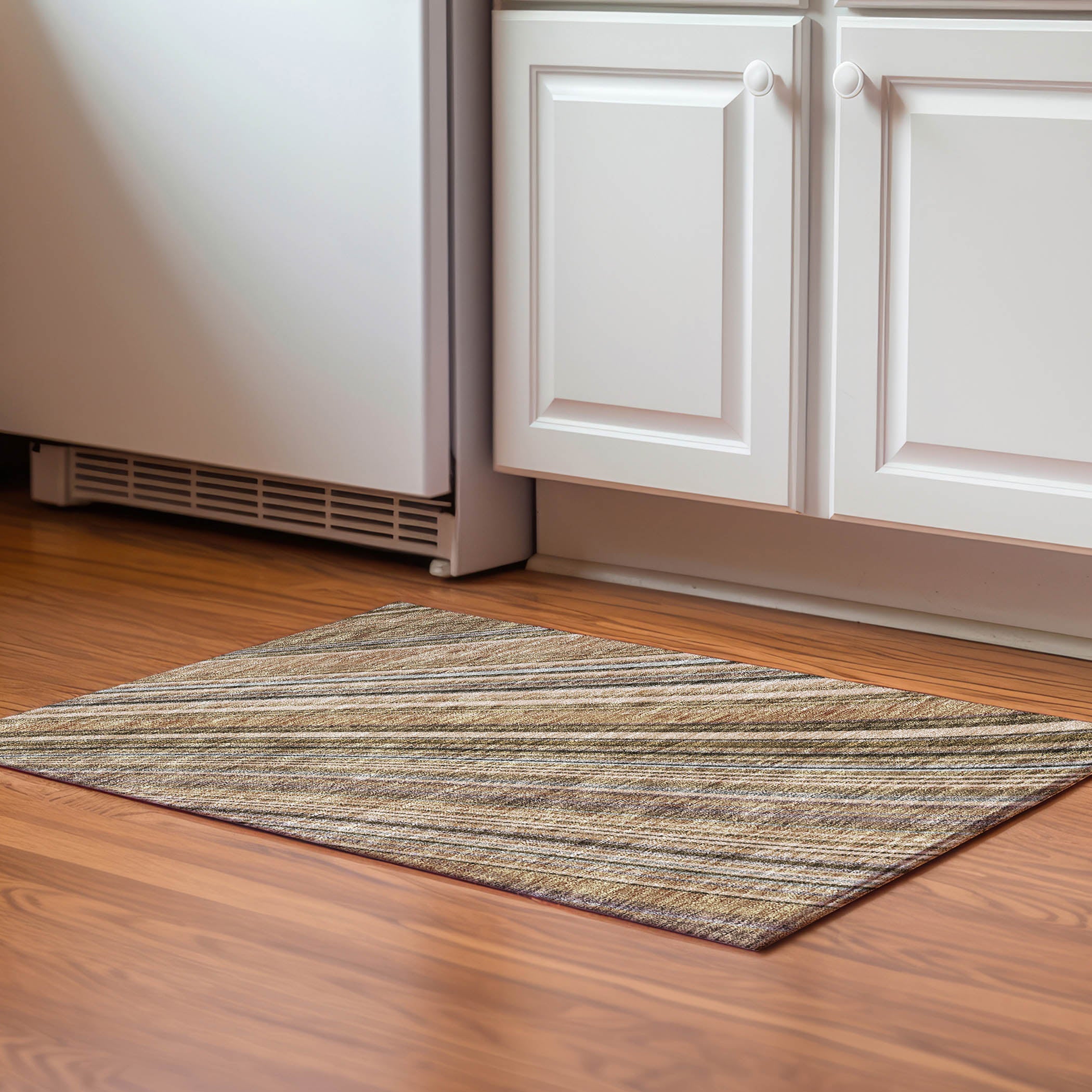 Chiang Mai Machine Washable Transitional Taupe Brown Rug 1'8" x 2'6" #shape_Rectangle