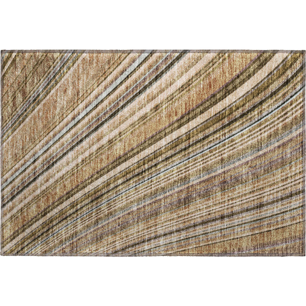 Chiang Mai Machine Washable Transitional Taupe Brown Rug 1'8" x 2'6"