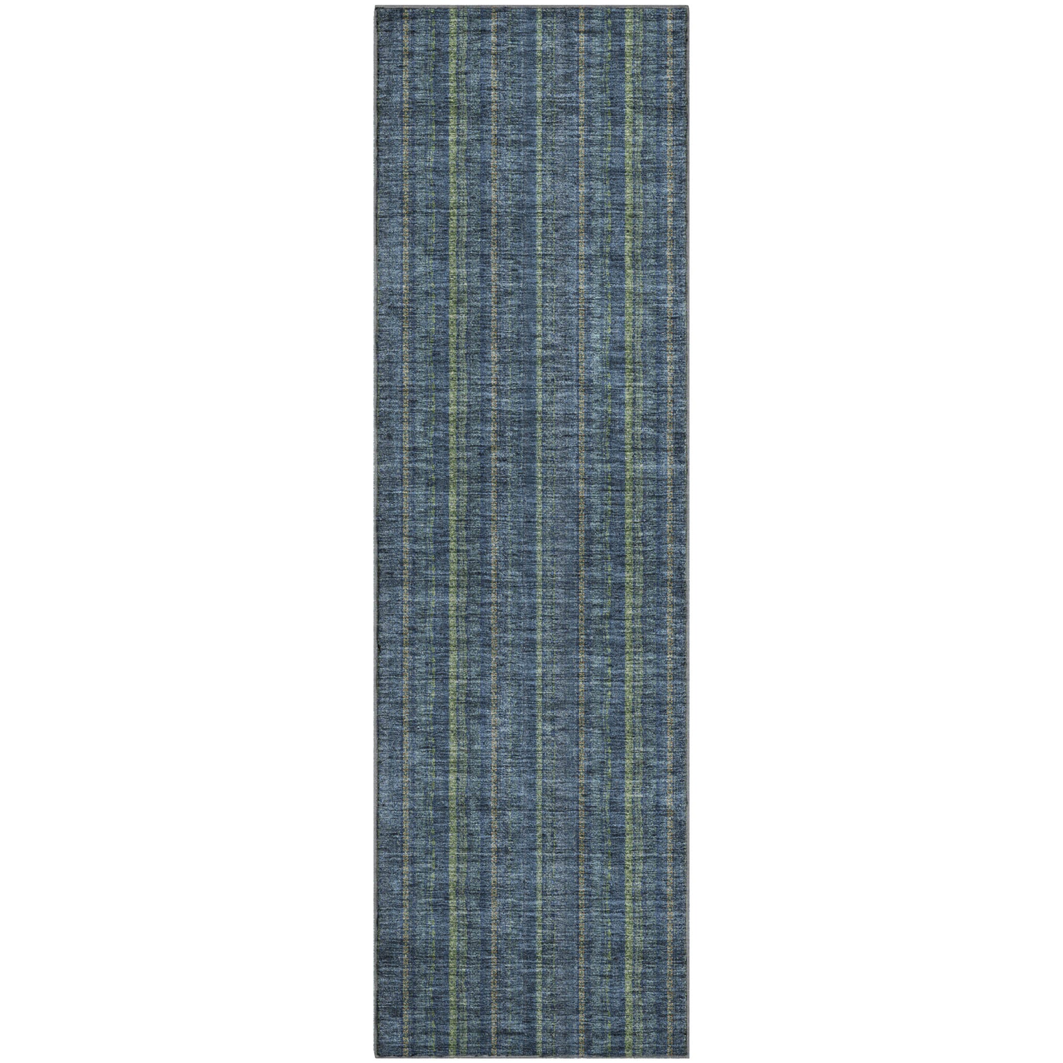 Ghent Machine Washable Transitional Blue Rug 2'3" x 7'6" #shape_Runner
