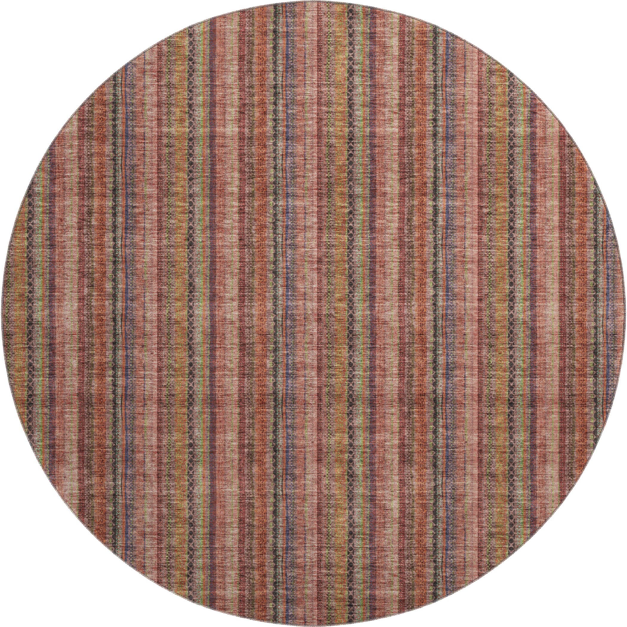 Ghent Machine Washable Transitional Blush Pink Rug 8' x 8' #shape_Round