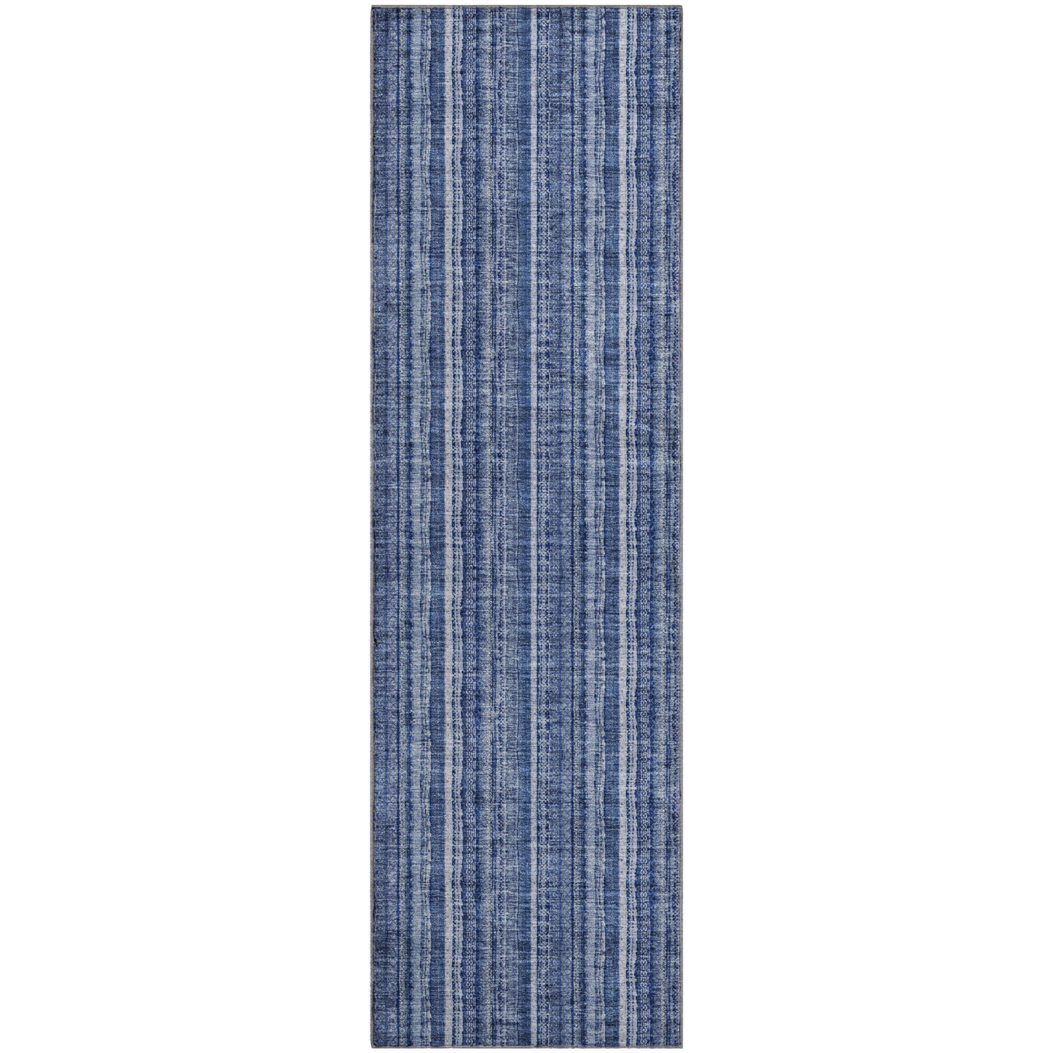Ghent Machine Washable Transitional Denim Blue Rug 2'3" x 7'6" #shape_Runner