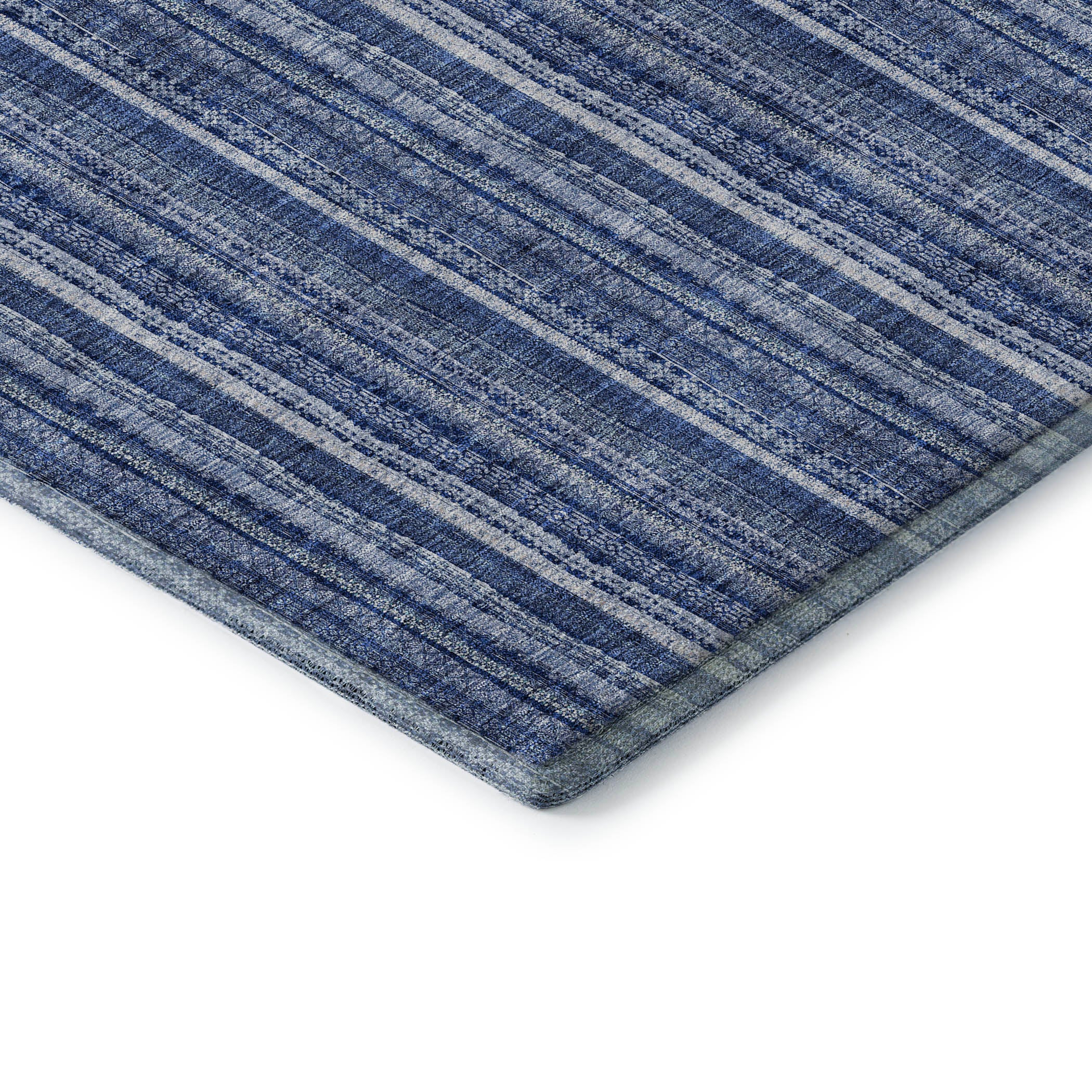 Ghent Machine Washable Transitional Denim Blue Rug 1'8" x 2'6" #shape_Rectangle