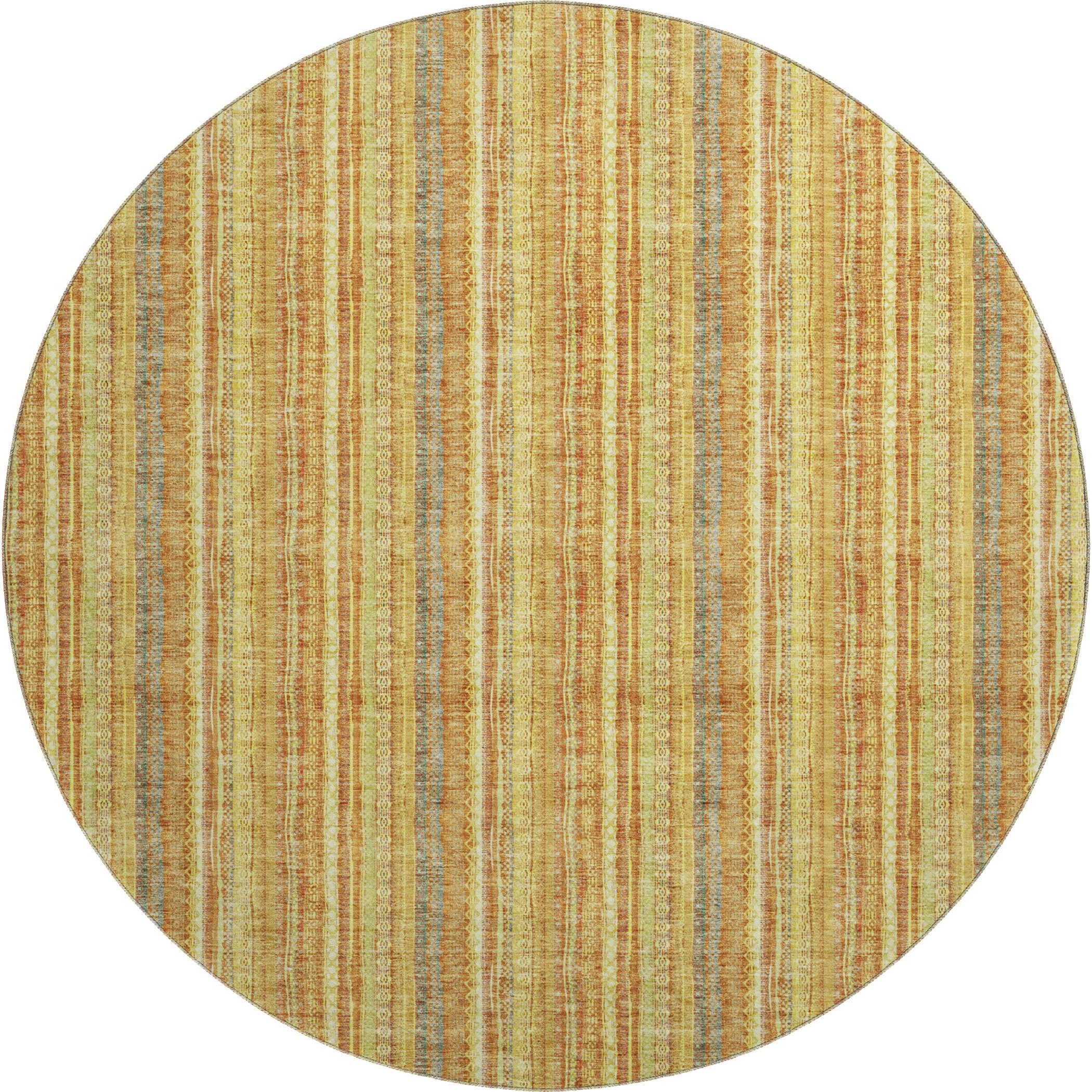 Ghent Machine Washable Transitional Honey Gold Rug 8' x 8' #shape_Round