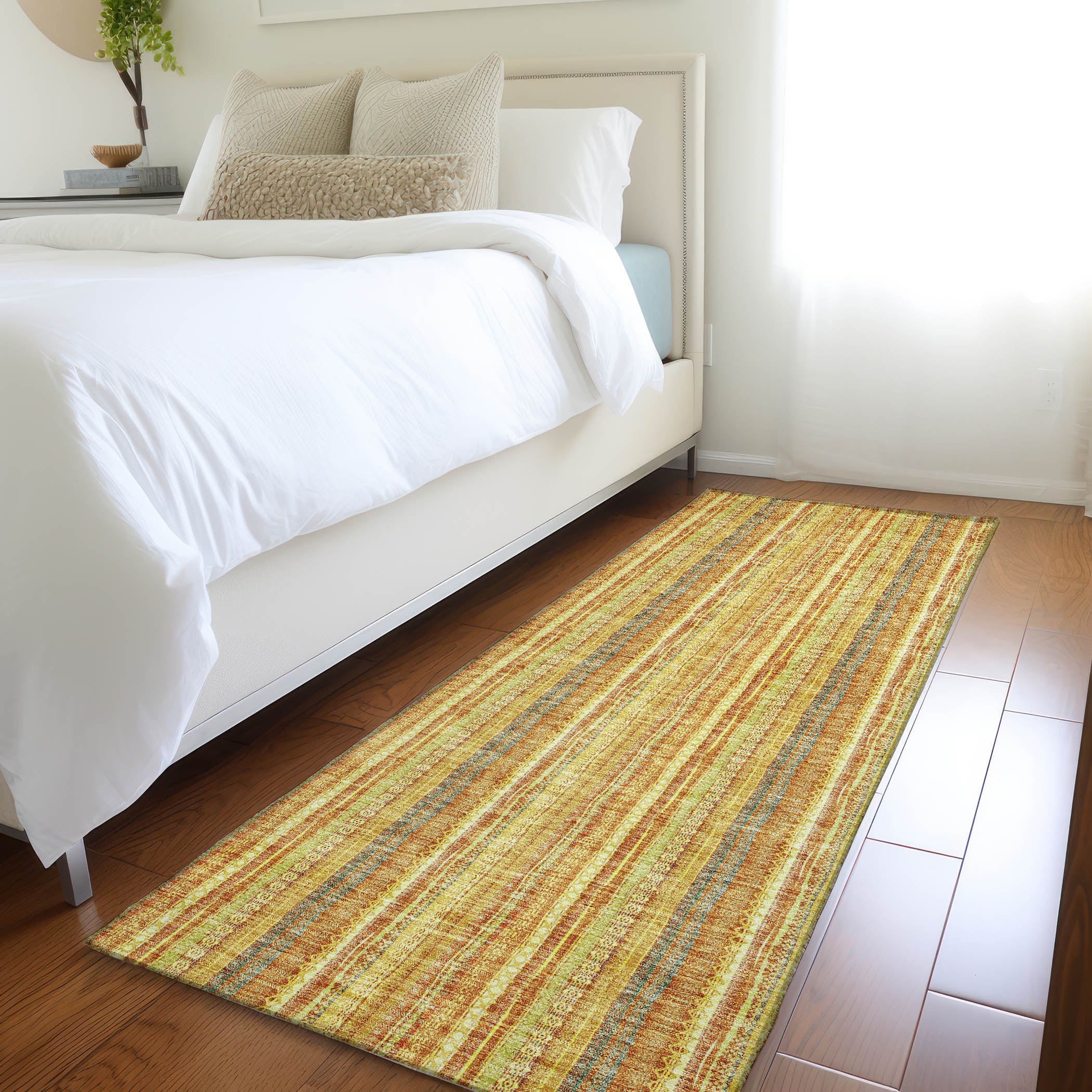 Ghent Machine Washable Transitional Honey Gold Rug 2'3" x 7'6" #shape_Runner