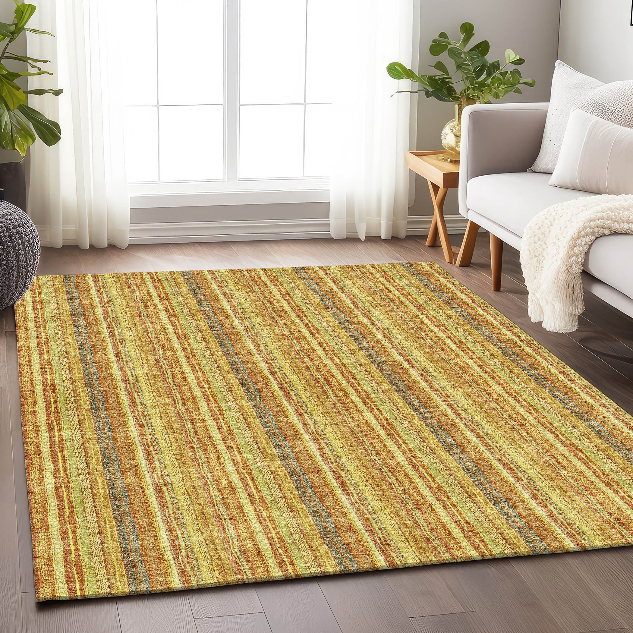 Ghent Machine Washable Transitional Honey Gold Rug 2'6" x 3'10" #shape_Rectangle