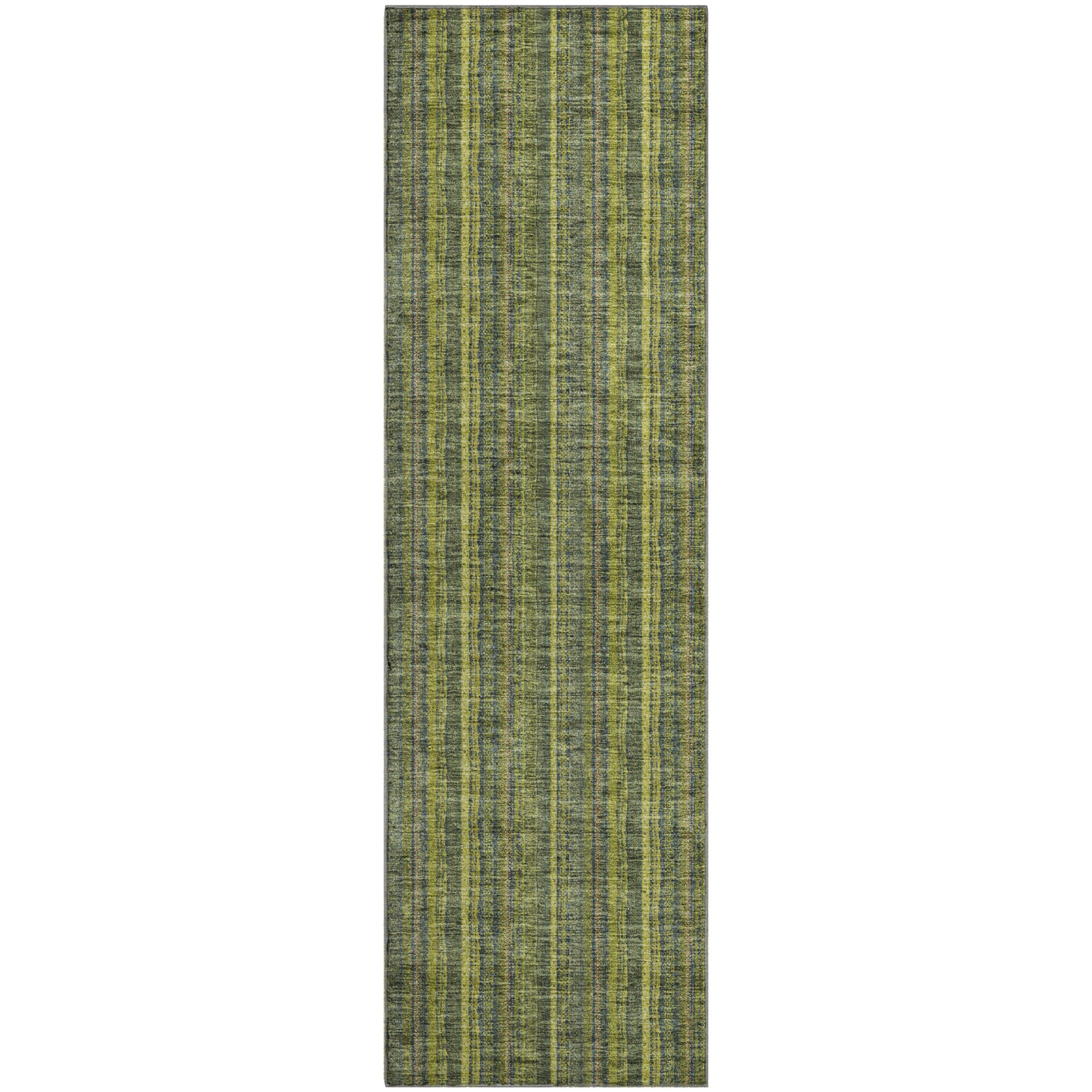 Ghent Machine Washable Transitional Olive Green Rug 2'3" x 7'6" #shape_Runner