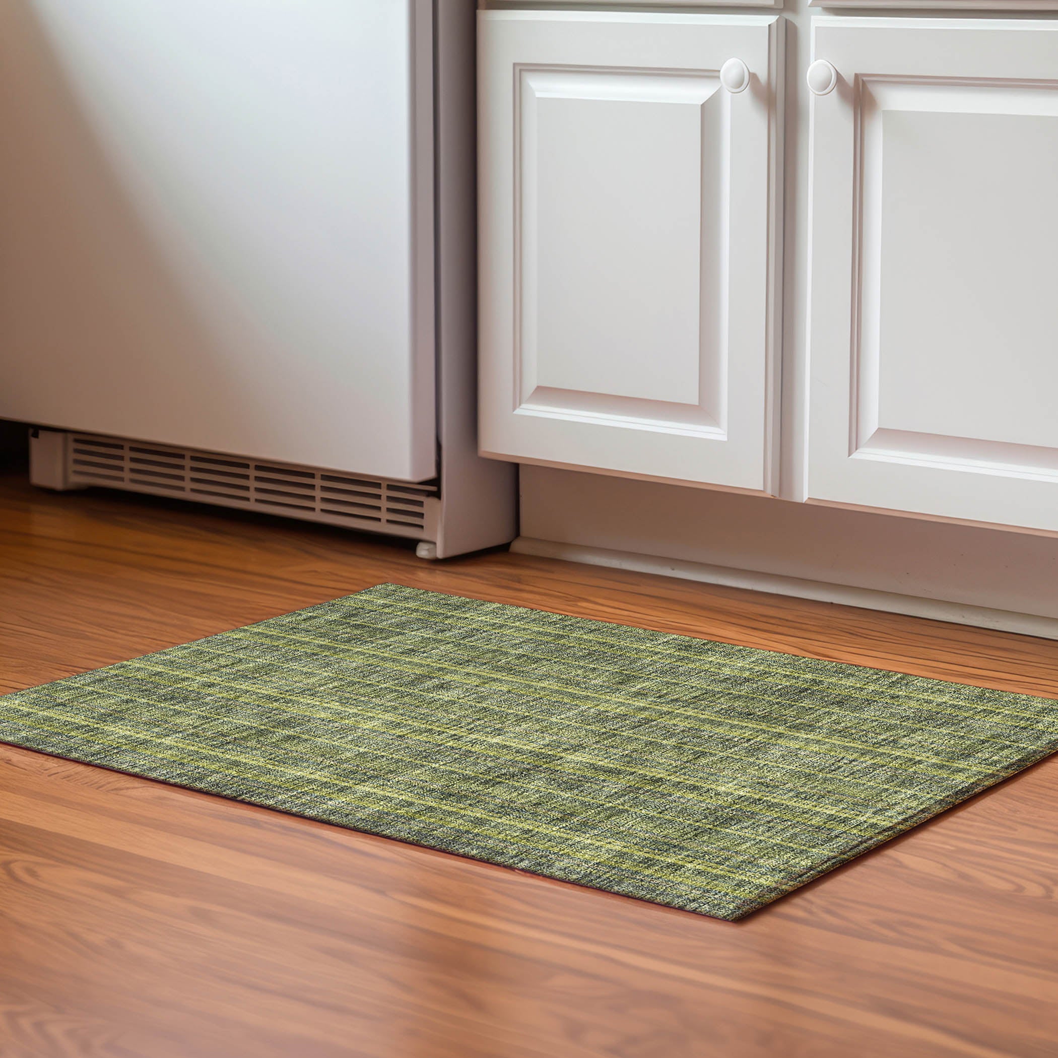 Ghent Machine Washable Transitional Olive Green Rug 1'8" x 2'6" #shape_Rectangle