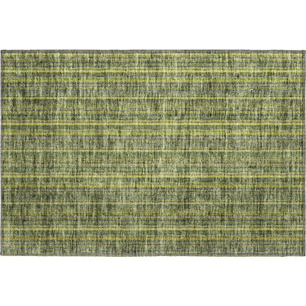 Ghent Machine Washable Transitional Olive Green Rug 1'8" x 2'6"