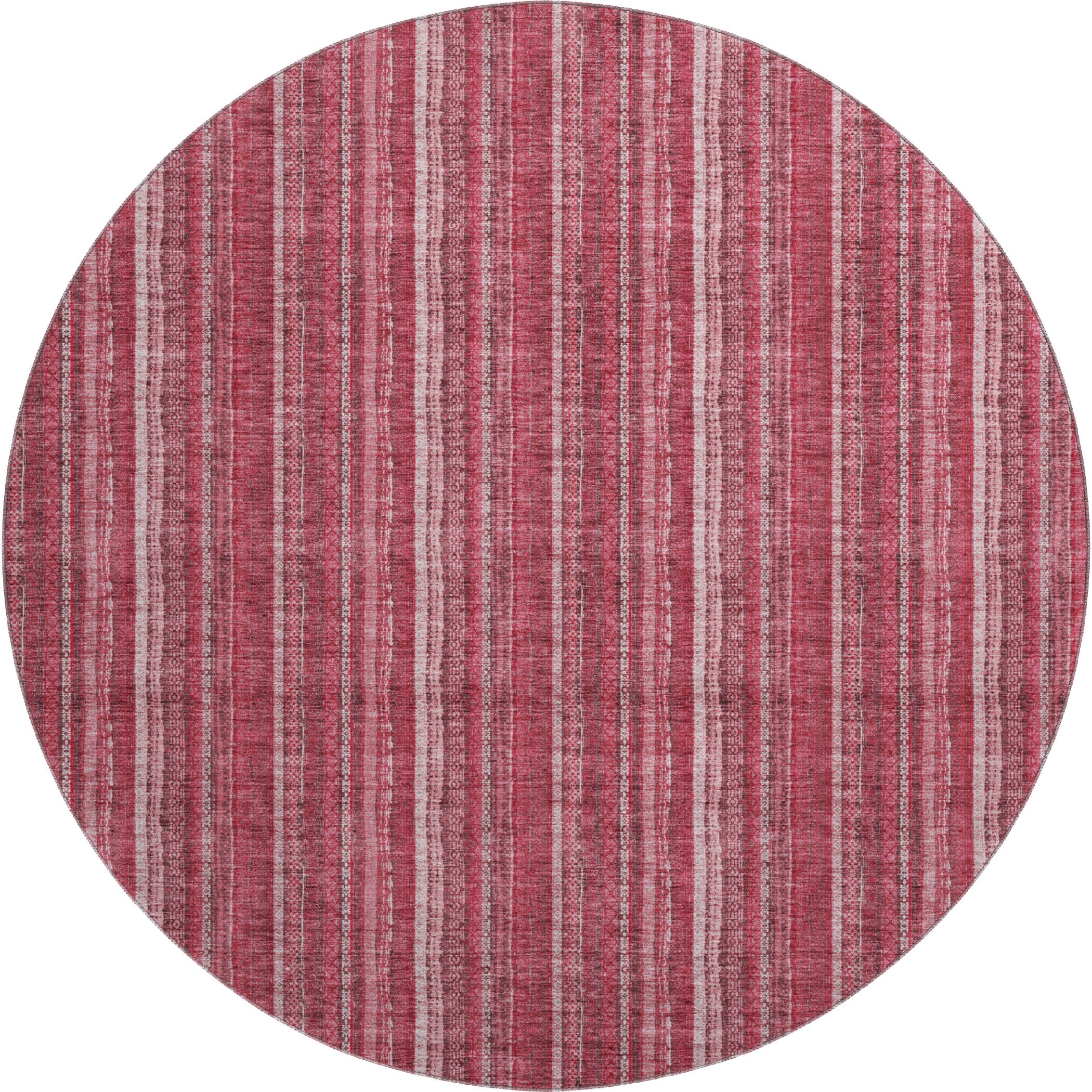 Ghent Machine Washable Transitional Pink Rug 8' x 8' #shape_Round