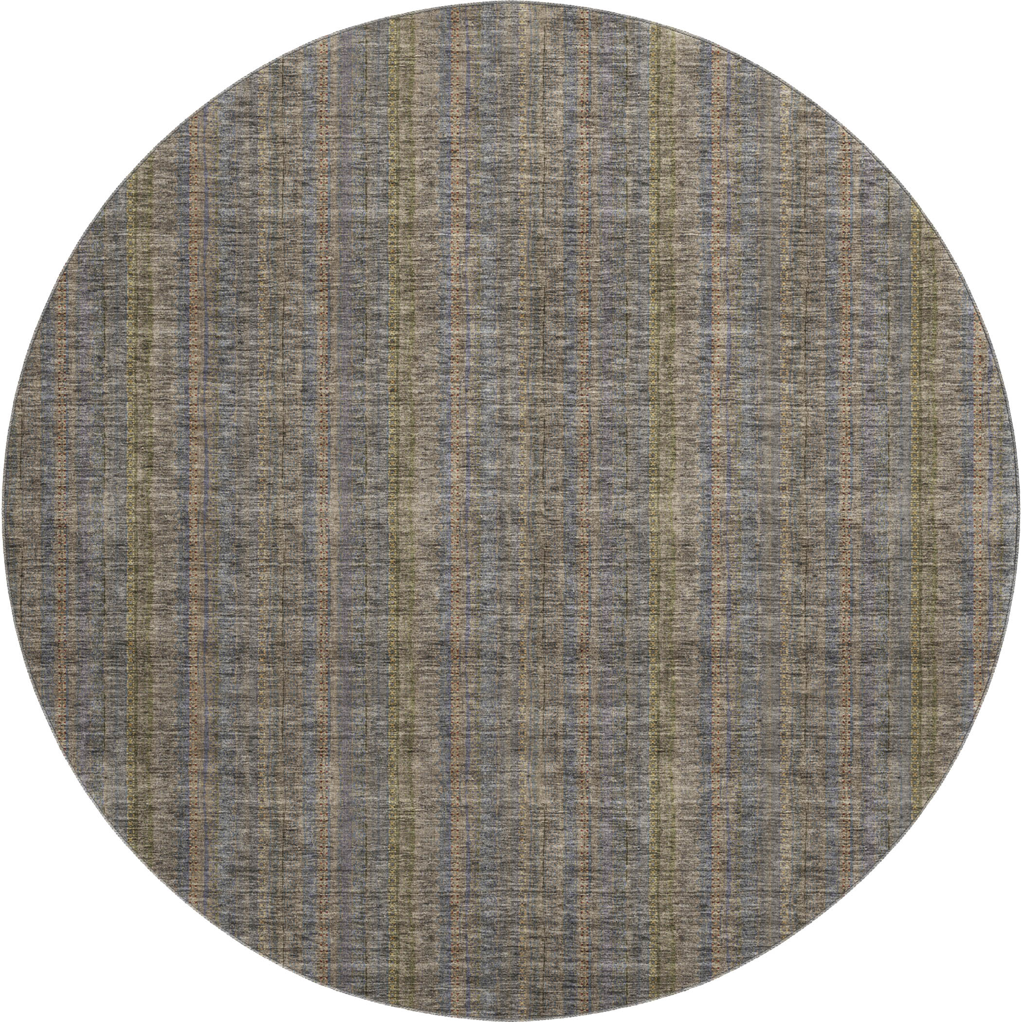 Ghent Machine Washable Transitional Taupe Brown Rug 8' x 8' #shape_Round