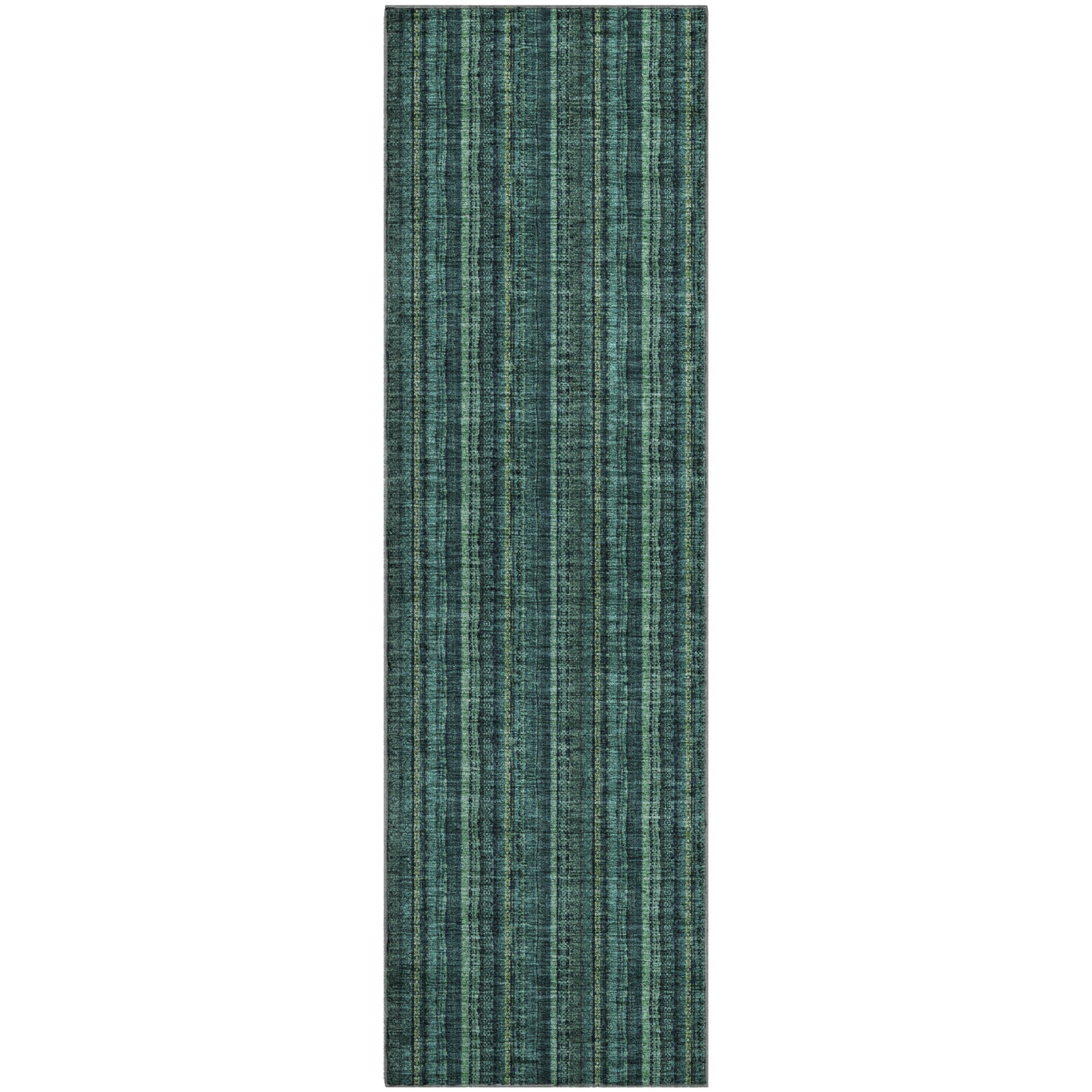 Ghent Machine Washable Transitional Teal Rug 2'3" x 7'6" #shape_Runner