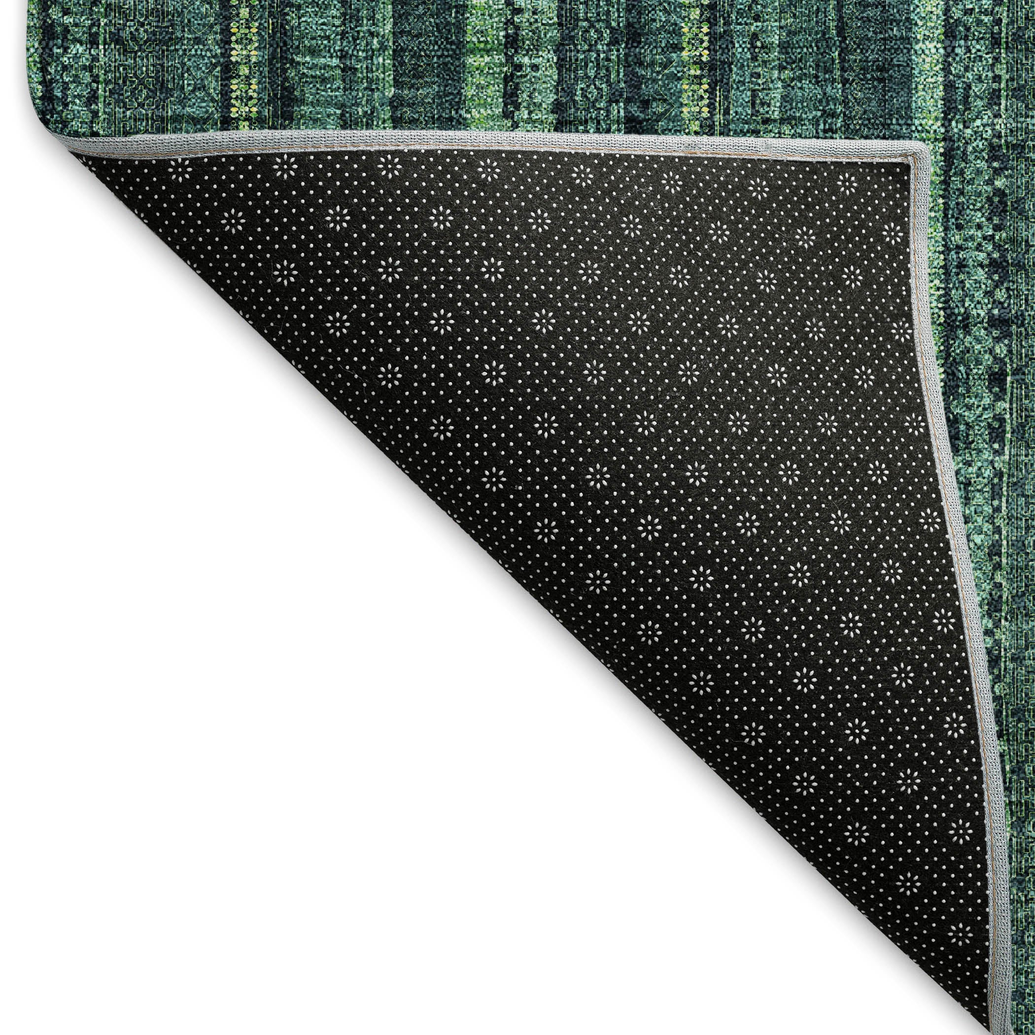 Ghent Machine Washable Transitional Teal Rug 1'8" x 2'6" #shape_Rectangle