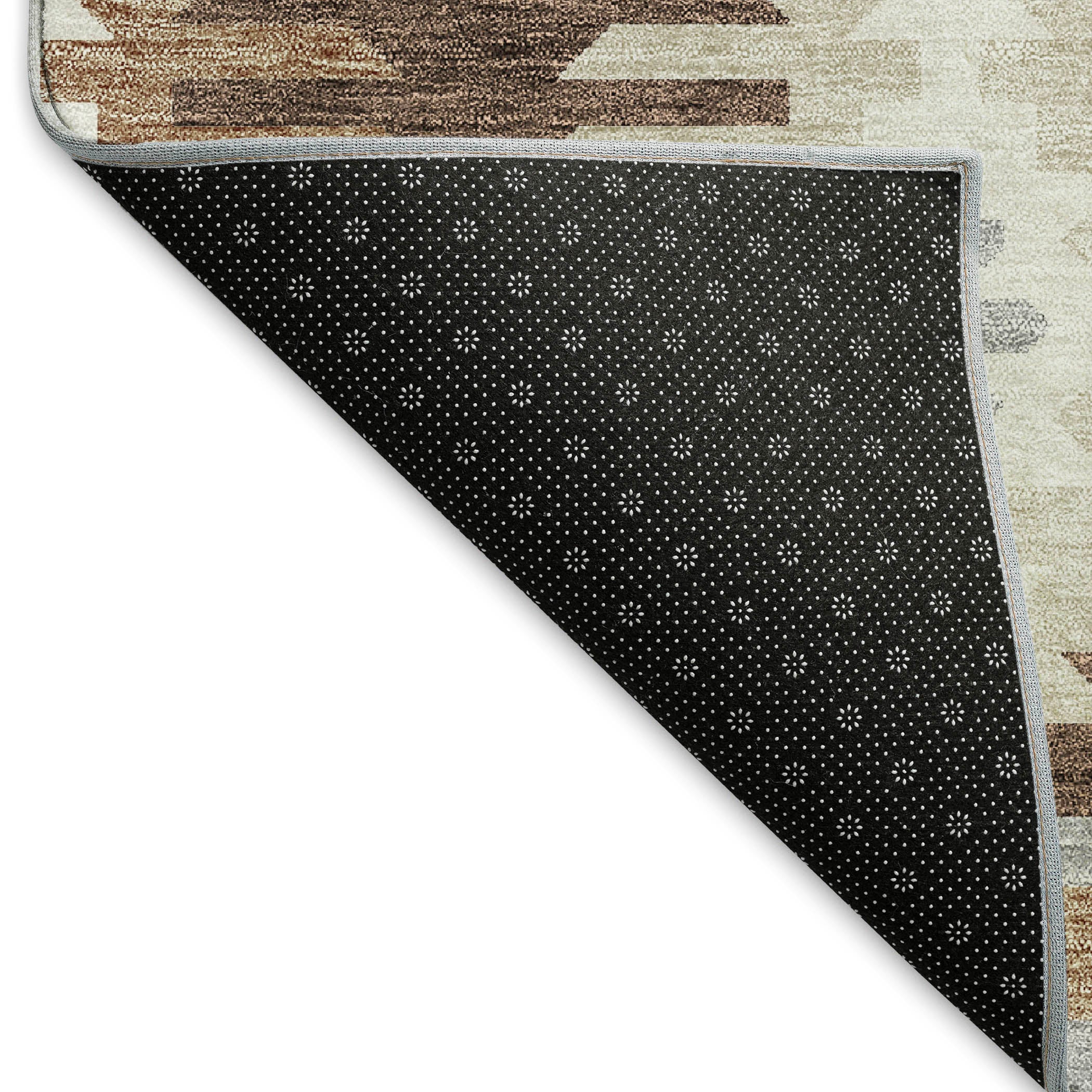 Luang Prabang Machine Washable Transitional Brown Rug 1'8" x 2'6" #shape_Rectangle