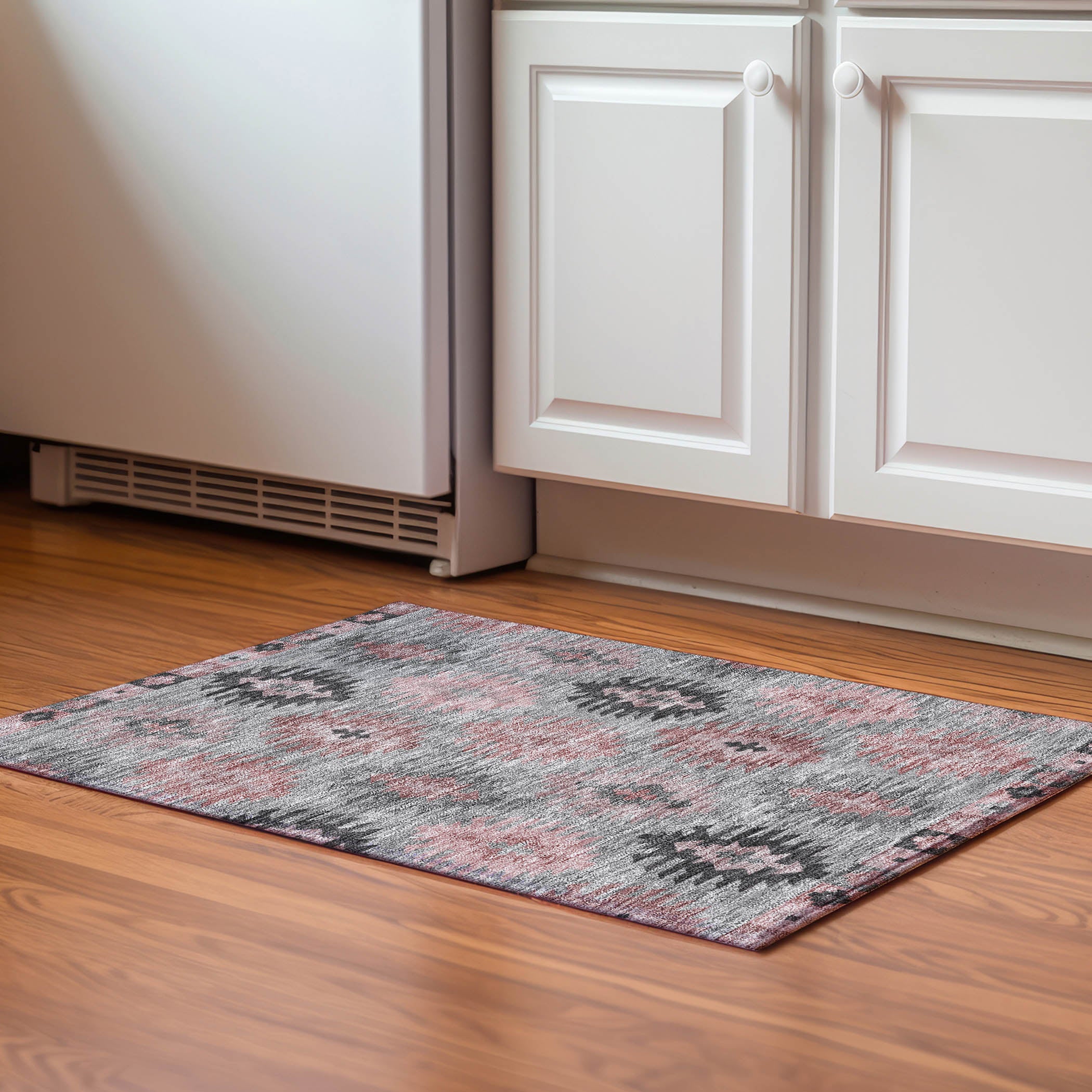 Luang Prabang Machine Washable Transitional Gray Rug 1'8" x 2'6" #shape_Rectangle