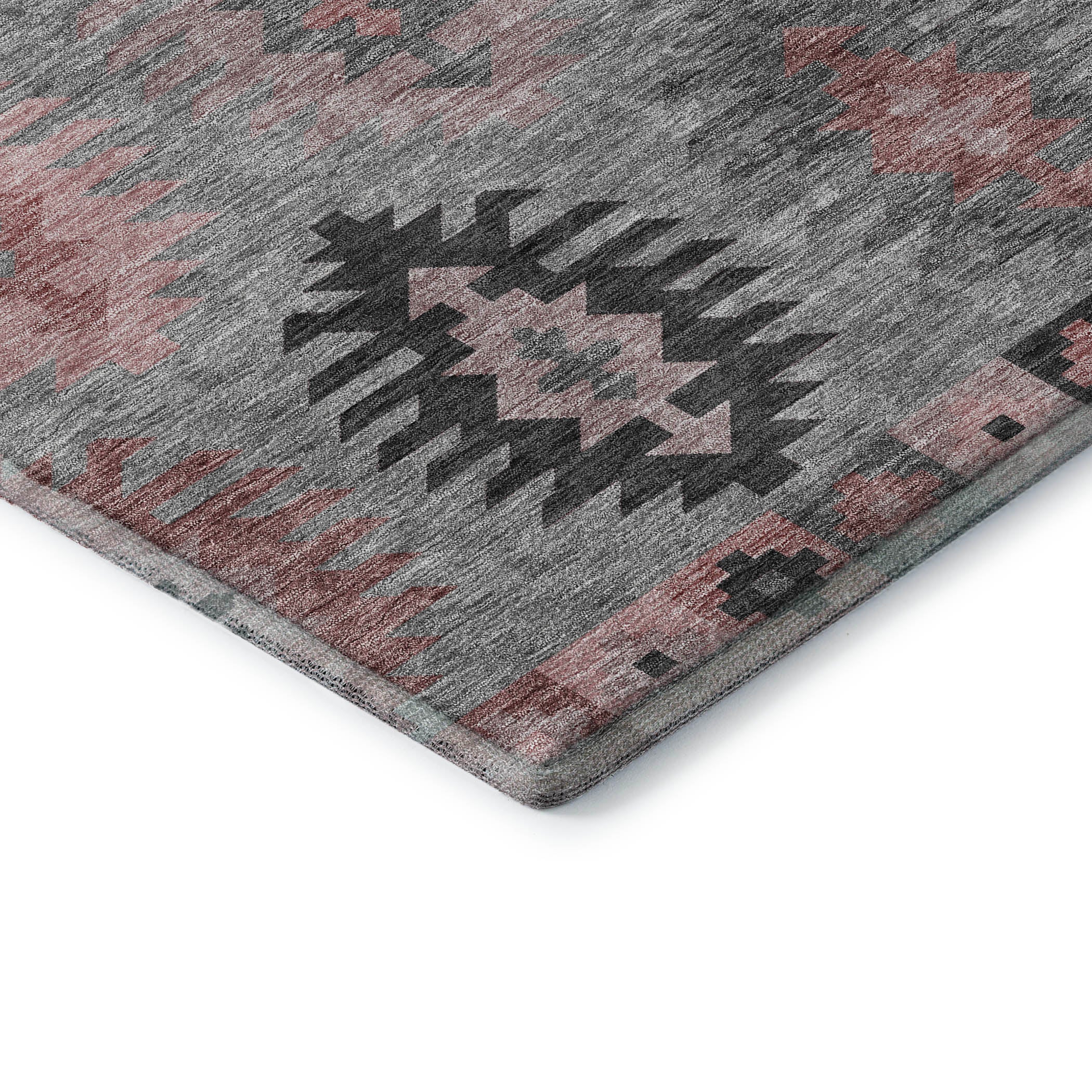 Luang Prabang Machine Washable Transitional Gray Rug 1'8" x 2'6" #shape_Rectangle