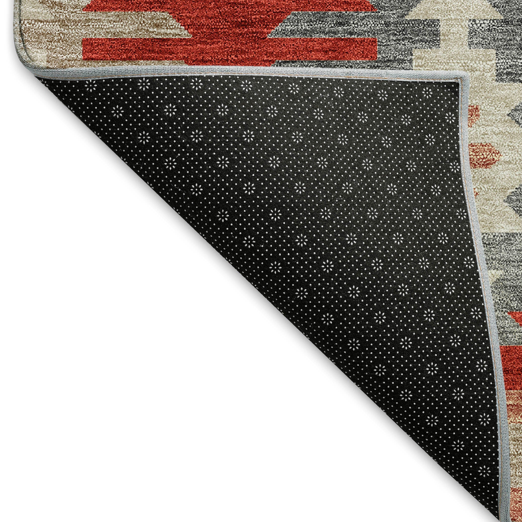 Luang Prabang Machine Washable Transitional Red Rug 1'8" x 2'6" #shape_Rectangle
