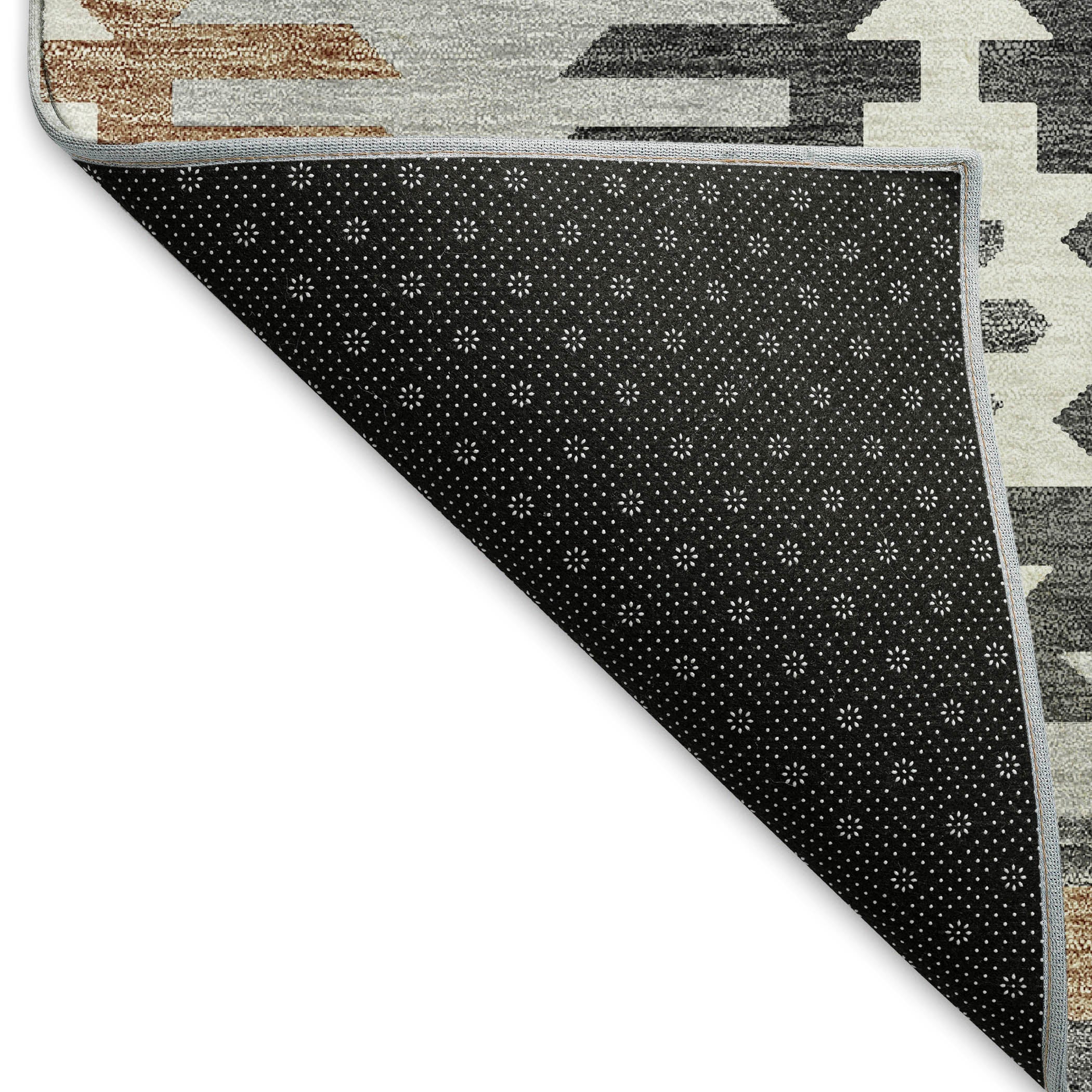Luang Prabang Machine Washable Transitional Silver Gray Rug 1'8" x 2'6" #shape_Rectangle