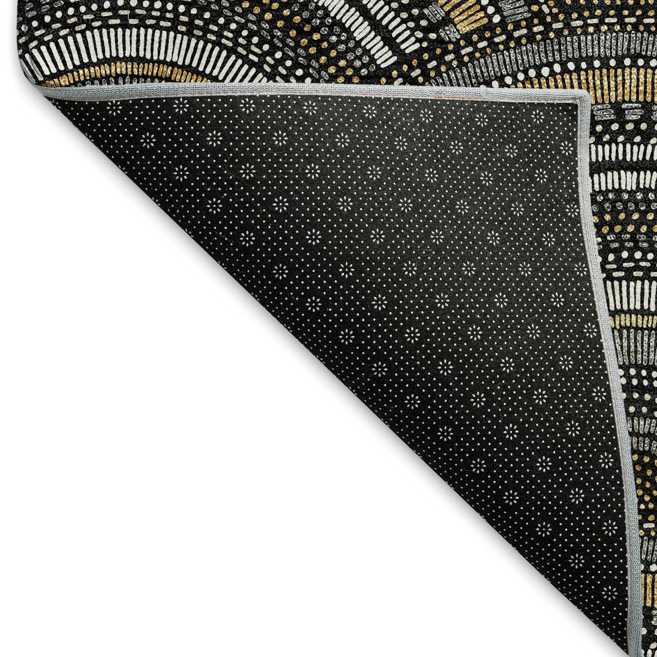 Nairobi Machine Washable Transitional Black Rug 1'8" x 2'6" #shape_Rectangle