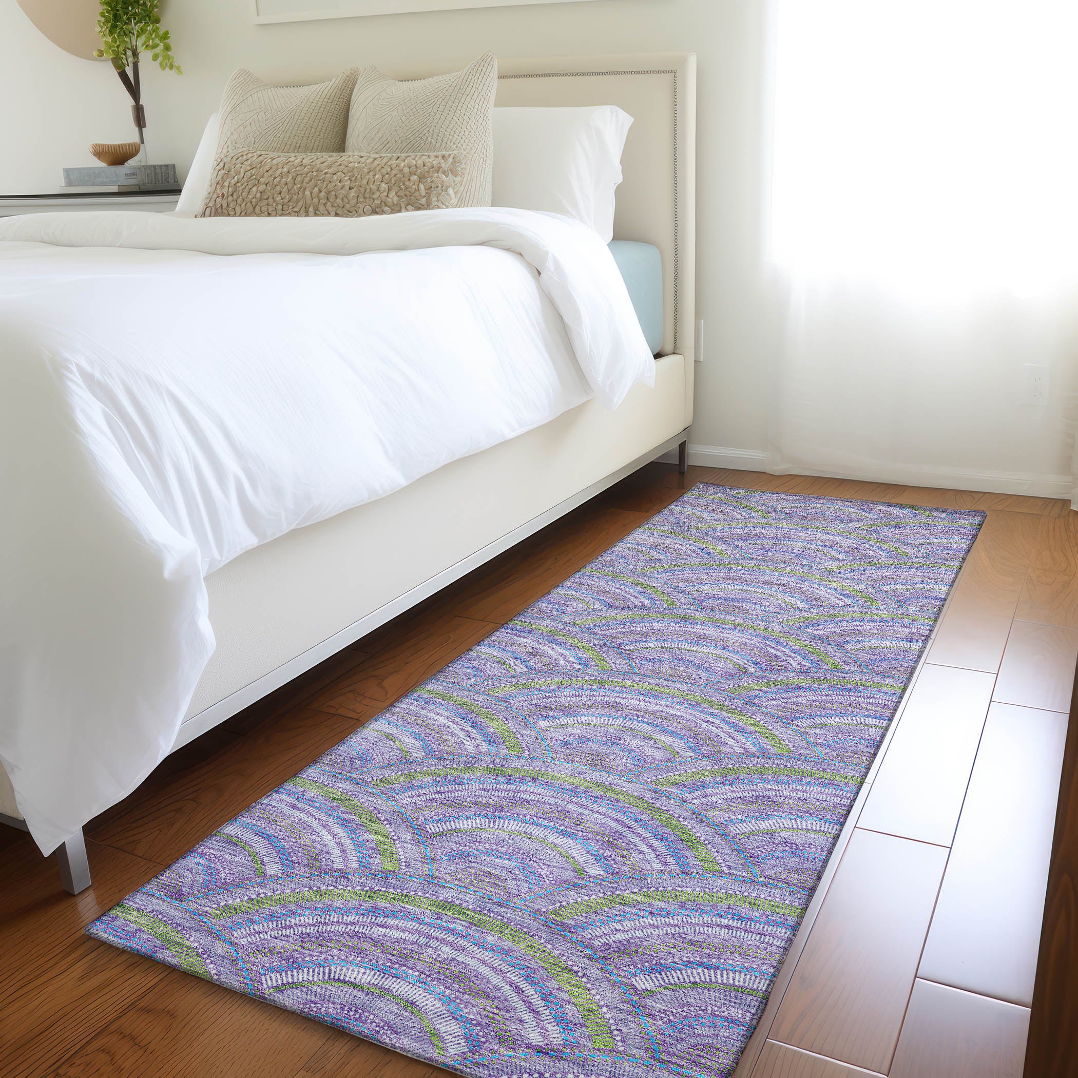 Nairobi Machine Washable Transitional Lavender Purple Rug 2'3" x 7'6" #shape_Runner