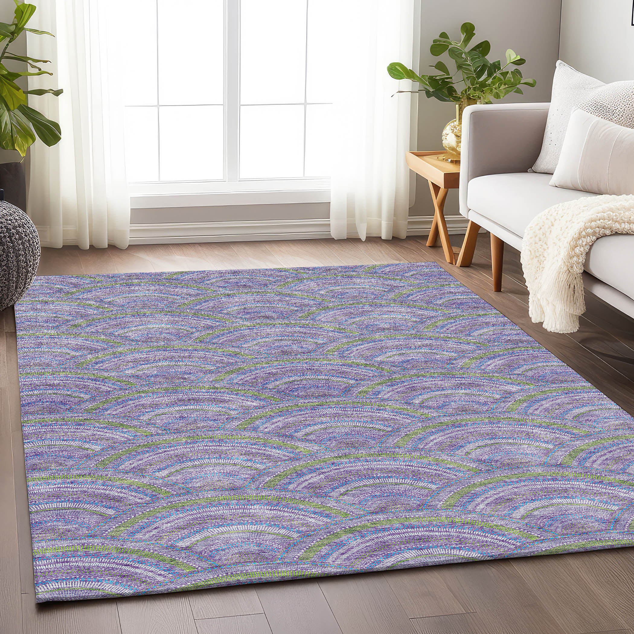 Nairobi Machine Washable Transitional Lavender Purple Rug 2'6" x 3'10" #shape_Rectangle