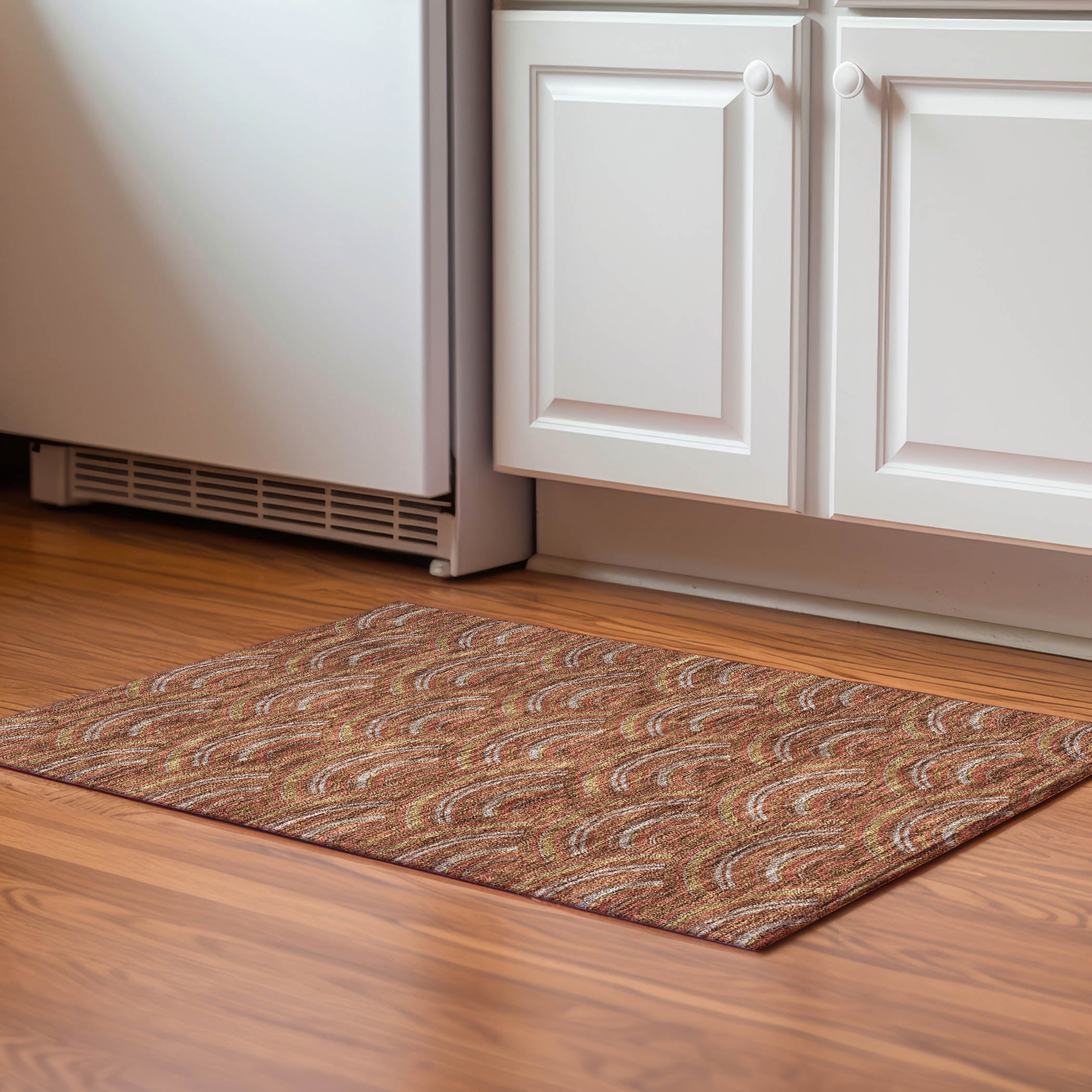 Nairobi Machine Washable Transitional Paprika Orange Rug 1'8" x 2'6" #shape_Rectangle