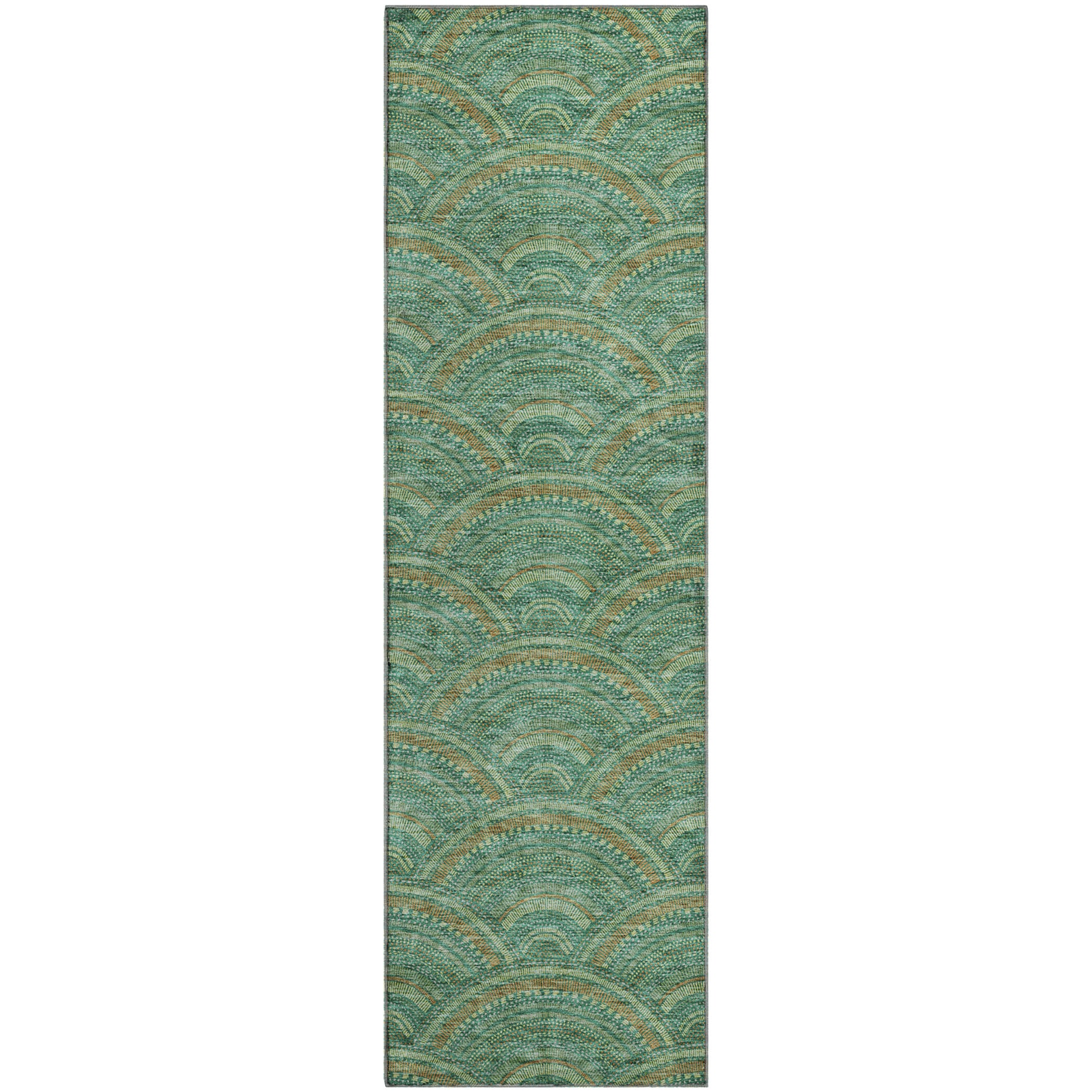 Nairobi Machine Washable Transitional Sage Green Rug 2'3" x 7'6" #shape_Runner