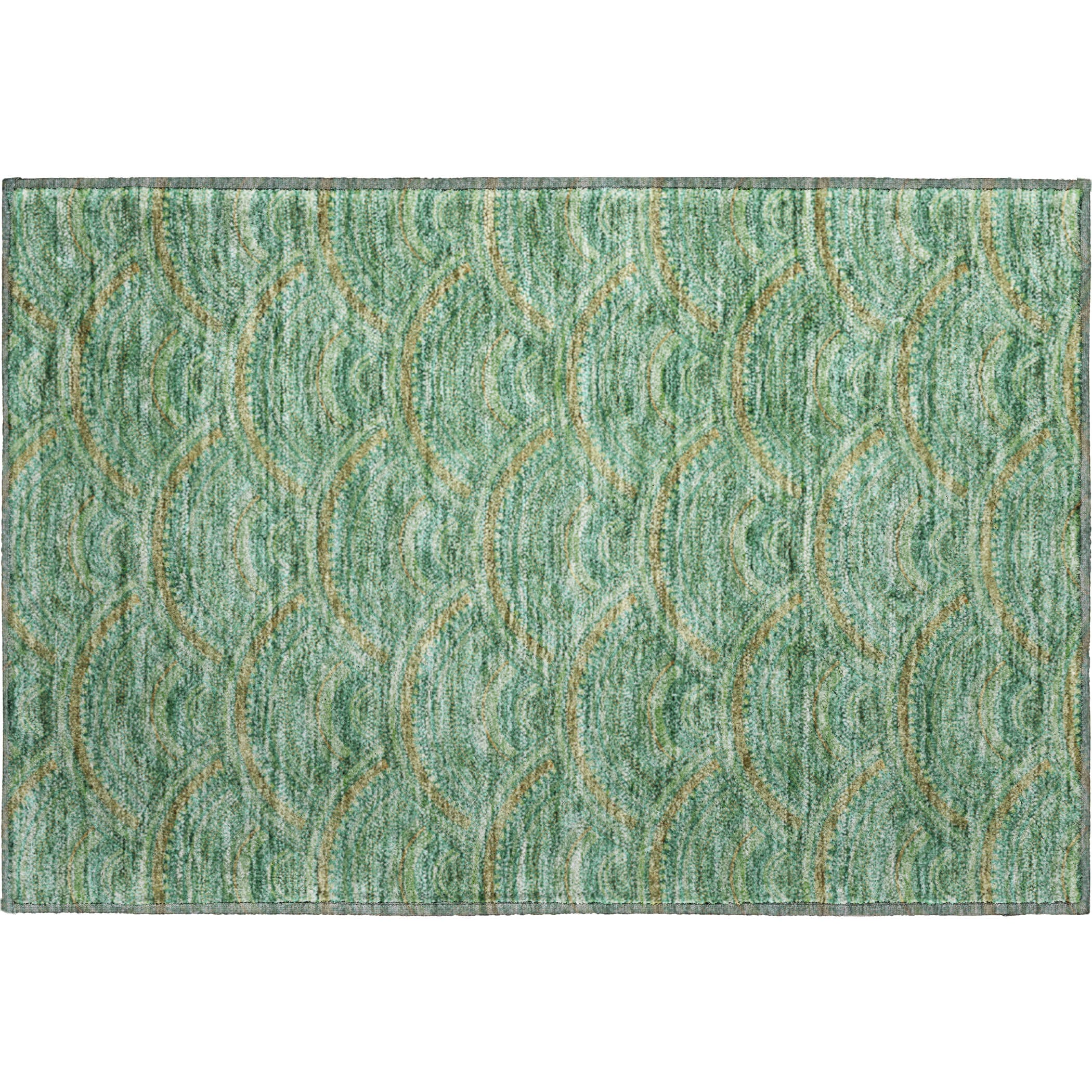 Nairobi Machine Washable Transitional Sage Green Rug 1'8" x 2'6" #shape_Rectangle