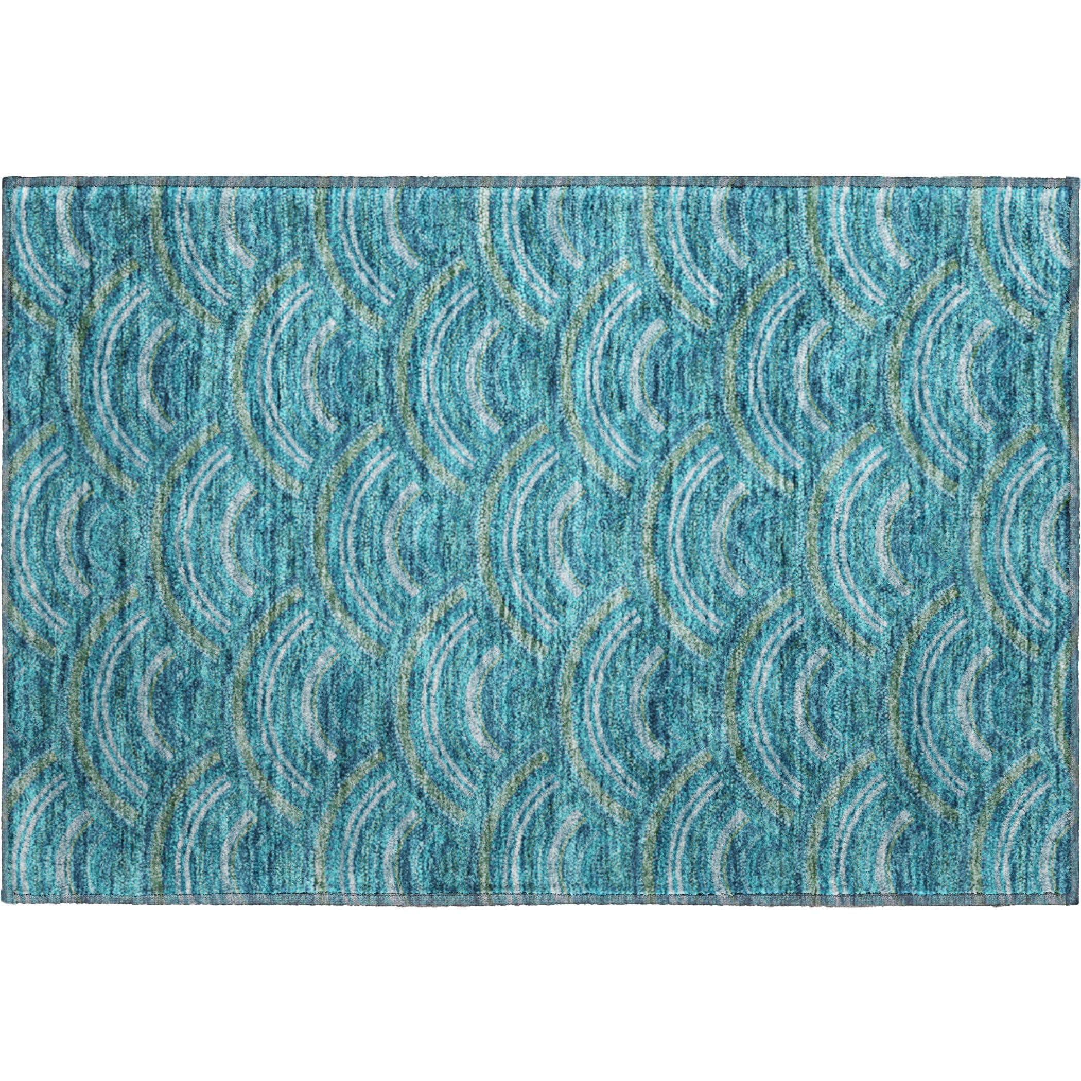 Nairobi Machine Washable Transitional Teal Rug 1'8" x 2'6" #shape_Rectangle