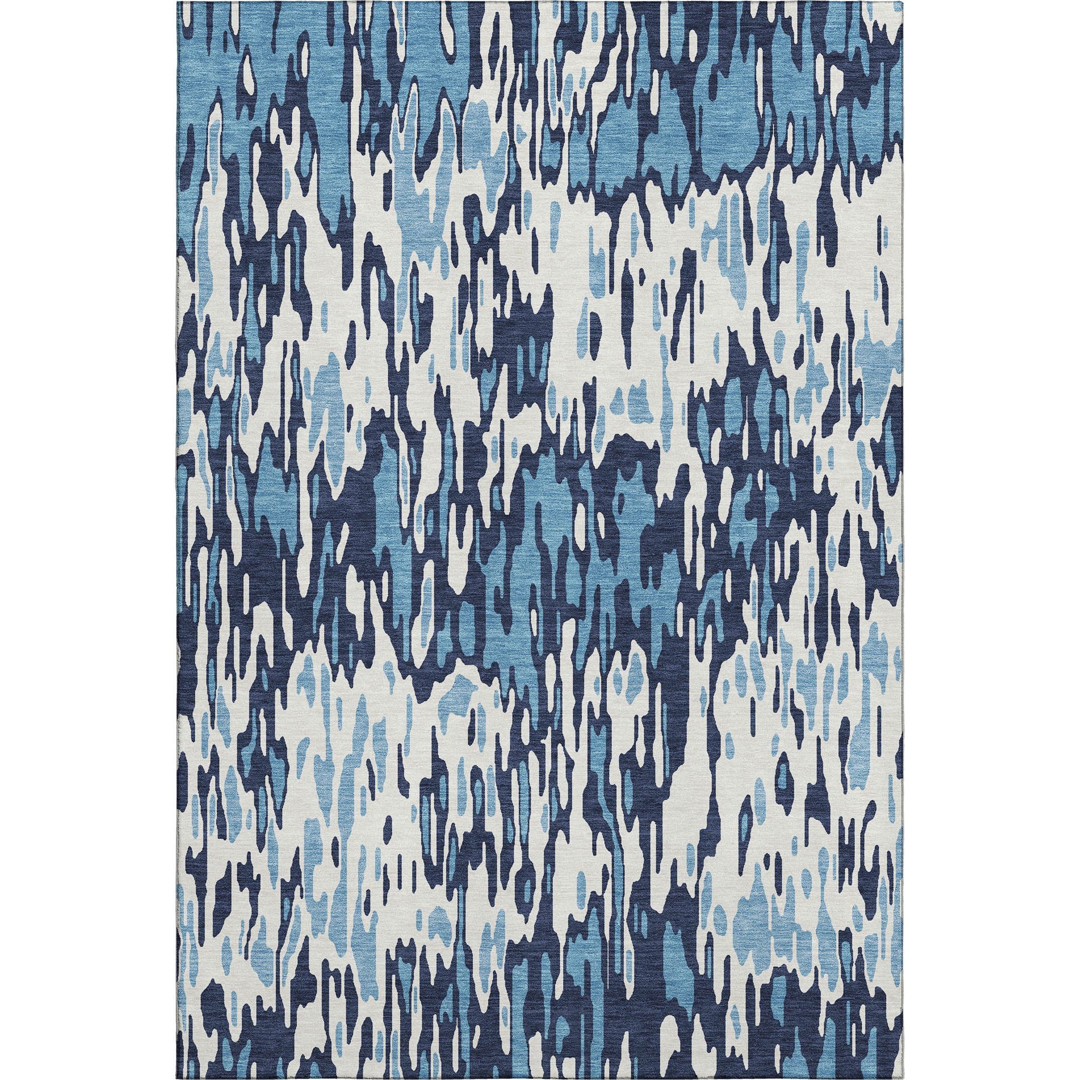 Luang Prabang Machine Washable Transitional Blue Rug 2'6" x 3'10" #shape_Rectangle