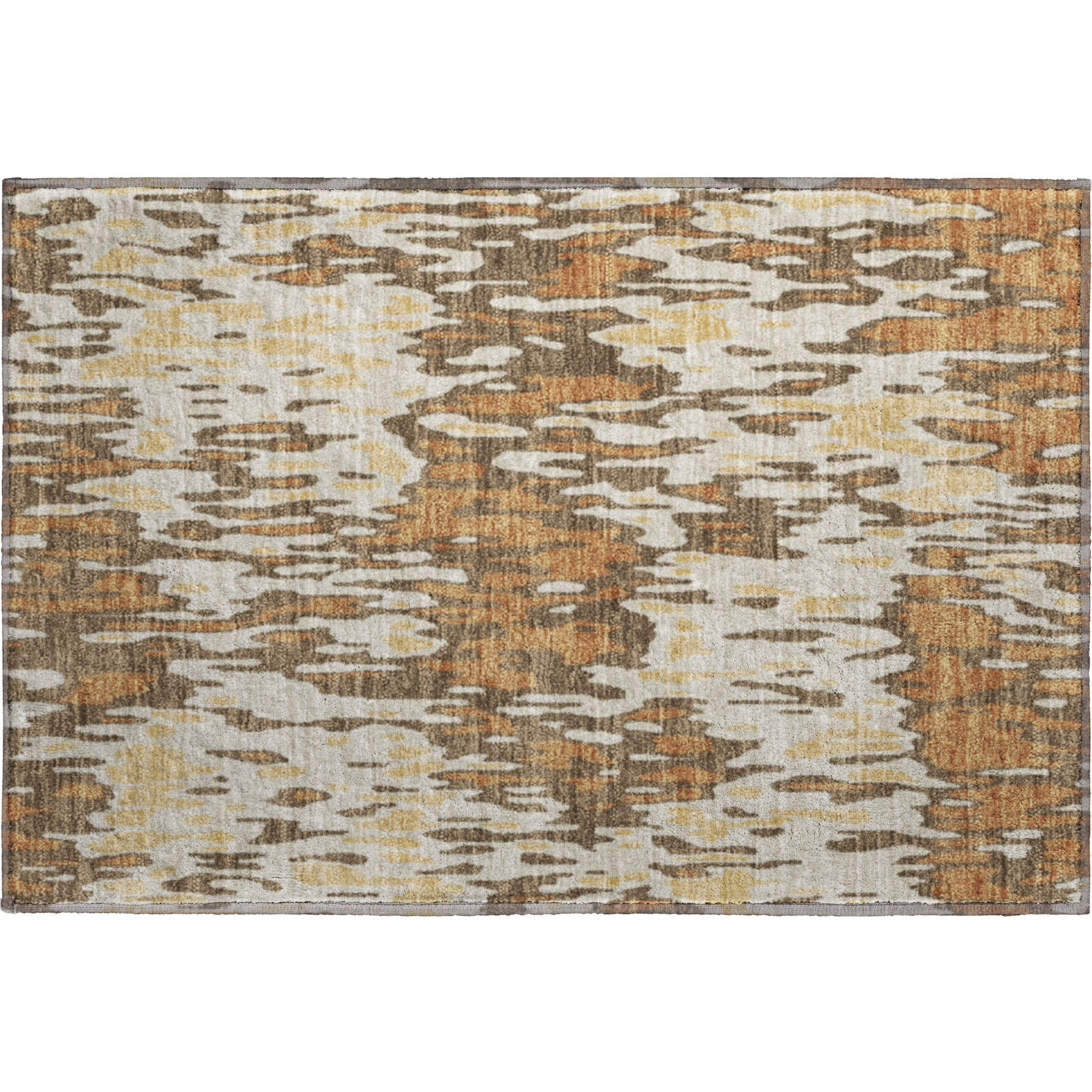Luang Prabang Machine Washable Transitional Copper Orange Rug 1'8" x 2'6" #shape_Rectangle