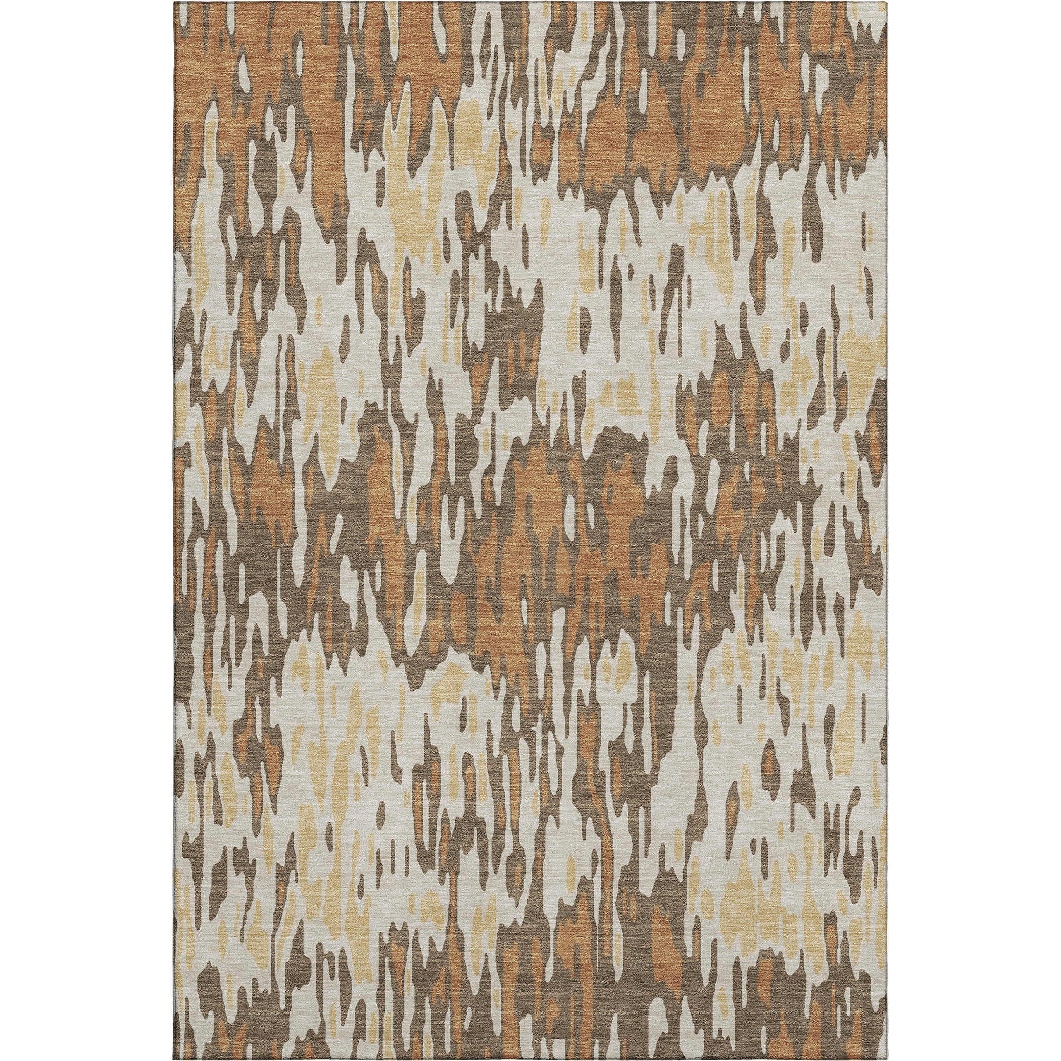 Luang Prabang Machine Washable Transitional Copper Orange Rug 2'6" x 3'10" #shape_Rectangle