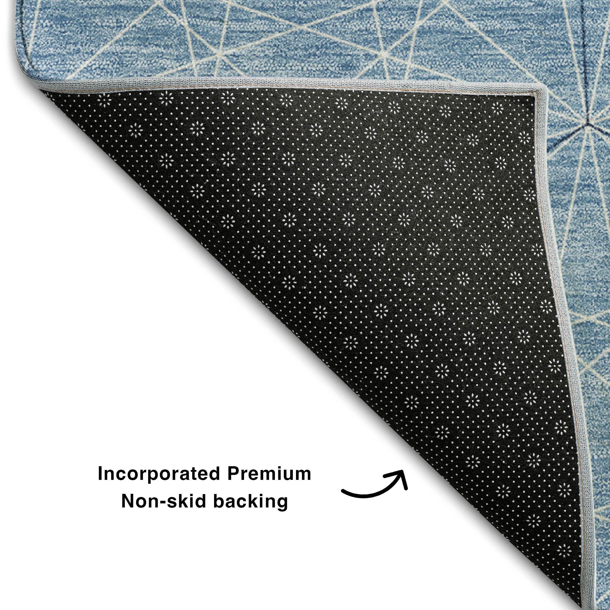 Prague Machine Washable Transitional Denim Blue Rug 1'8" x 2'6" #shape_Rectangle