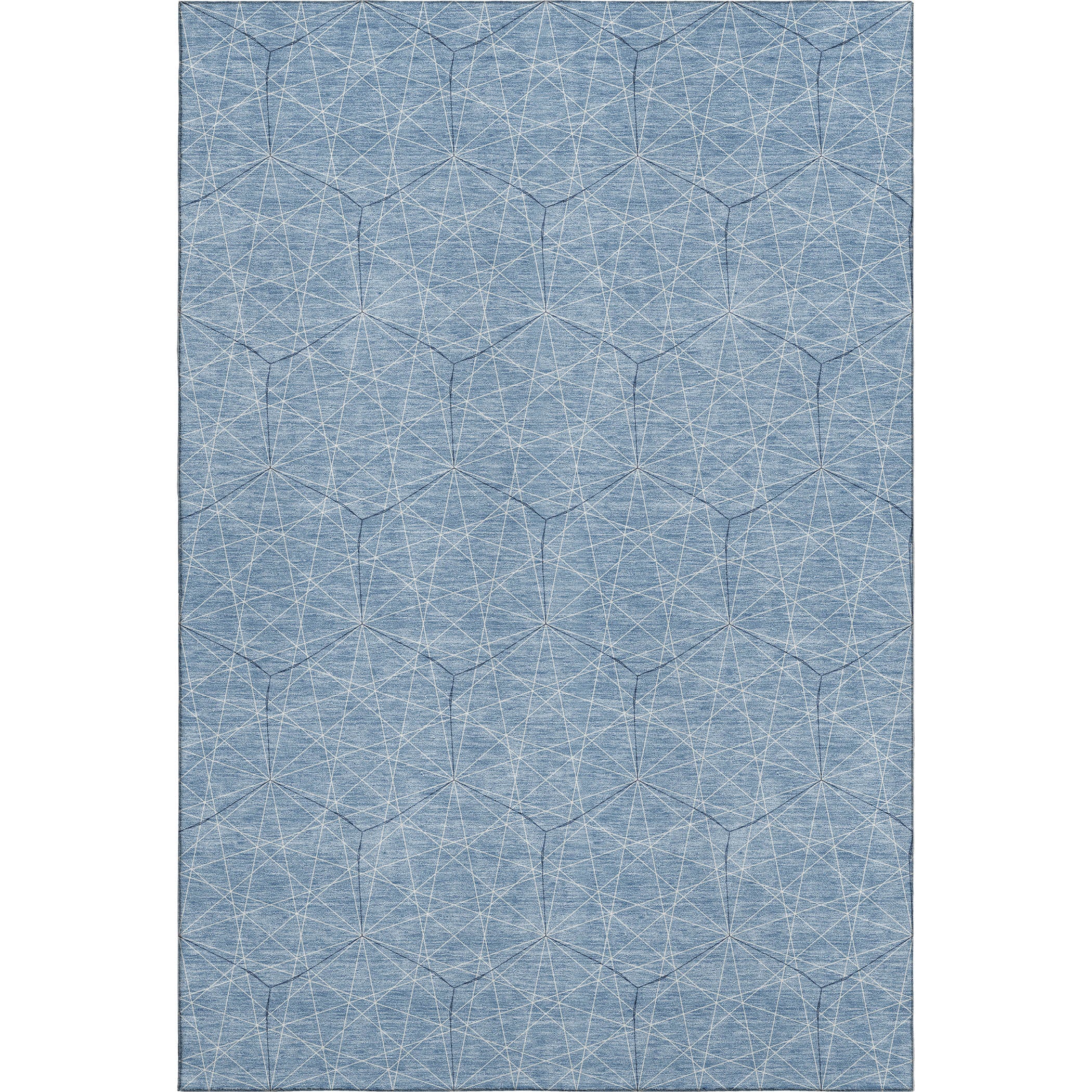Prague Machine Washable Transitional Denim Blue Rug 2'6" x 3'10" #shape_Rectangle
