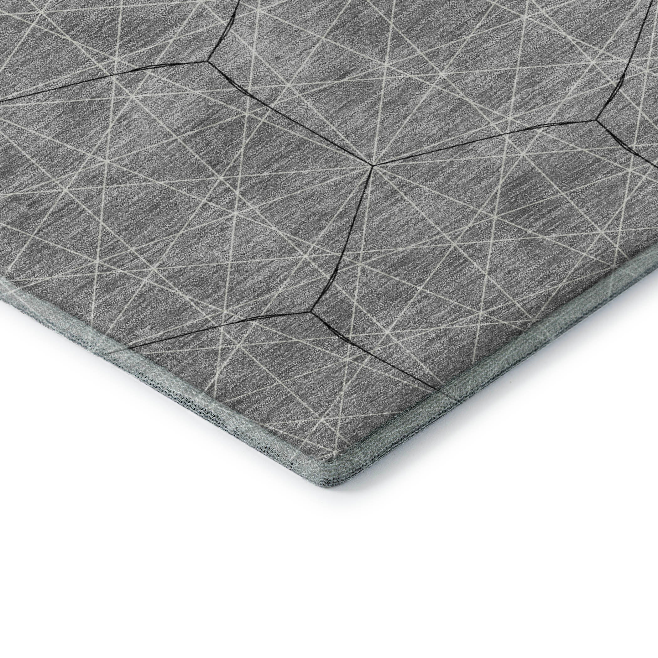Prague Machine Washable Transitional Gray Rug 1'8" x 2'6" #shape_Rectangle