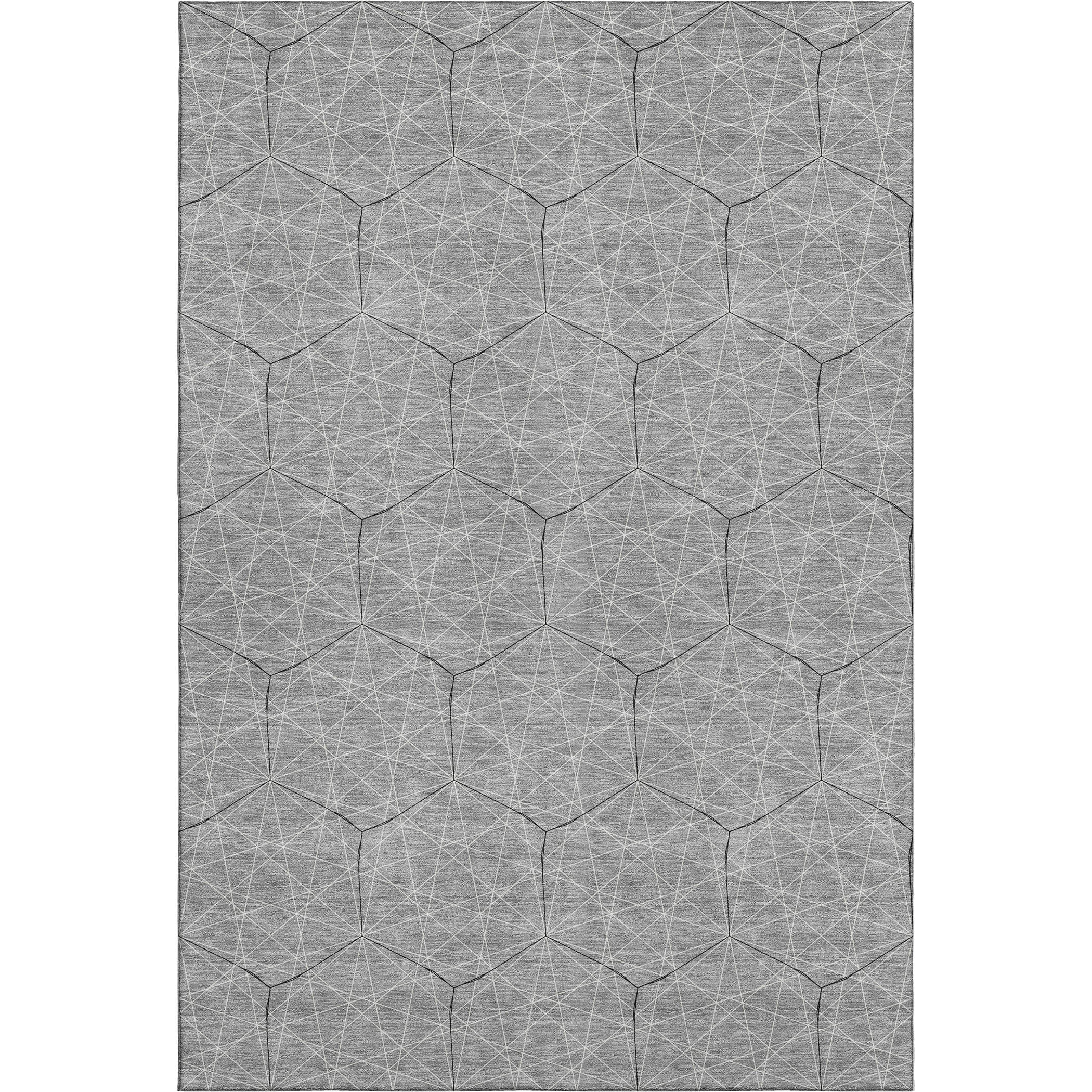 Prague Machine Washable Transitional Gray Rug 2'6" x 3'10" #shape_Rectangle