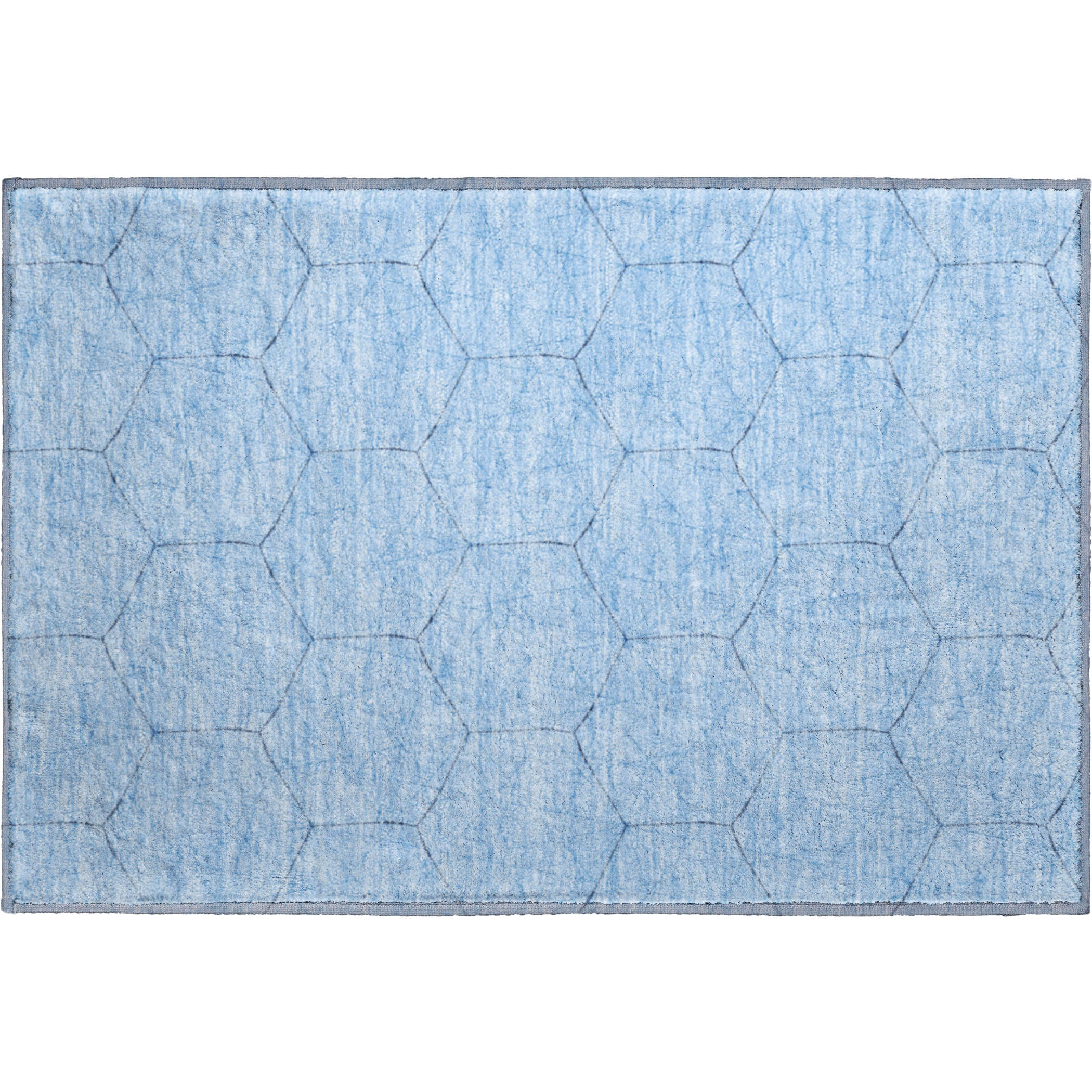 Prague Machine Washable Transitional Sky Blue Rug 1'8" x 2'6" #shape_Rectangle