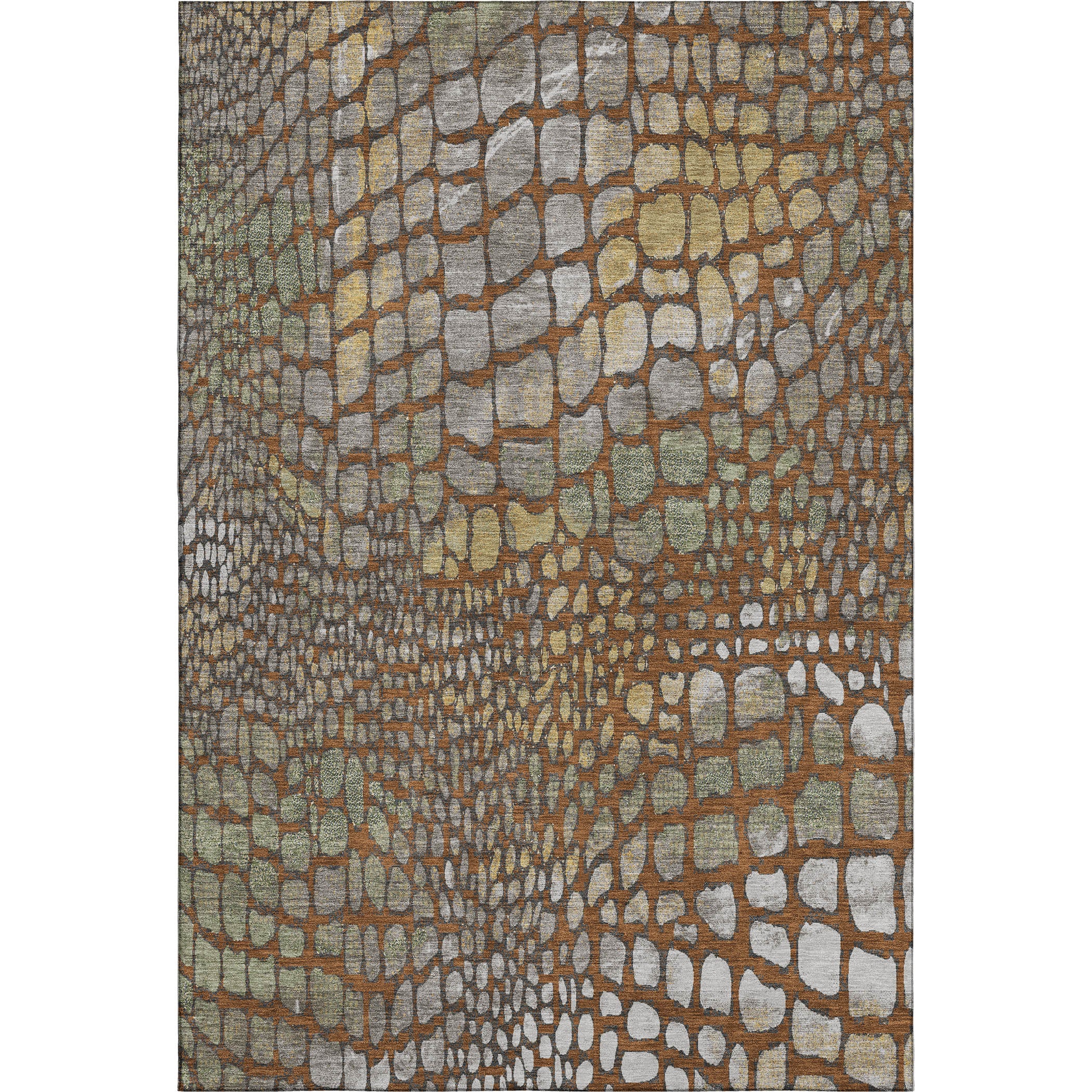 Sintra Machine Washable Transitional Paprika Orange Rug 2'6" x 3'10" #shape_Rectangle
