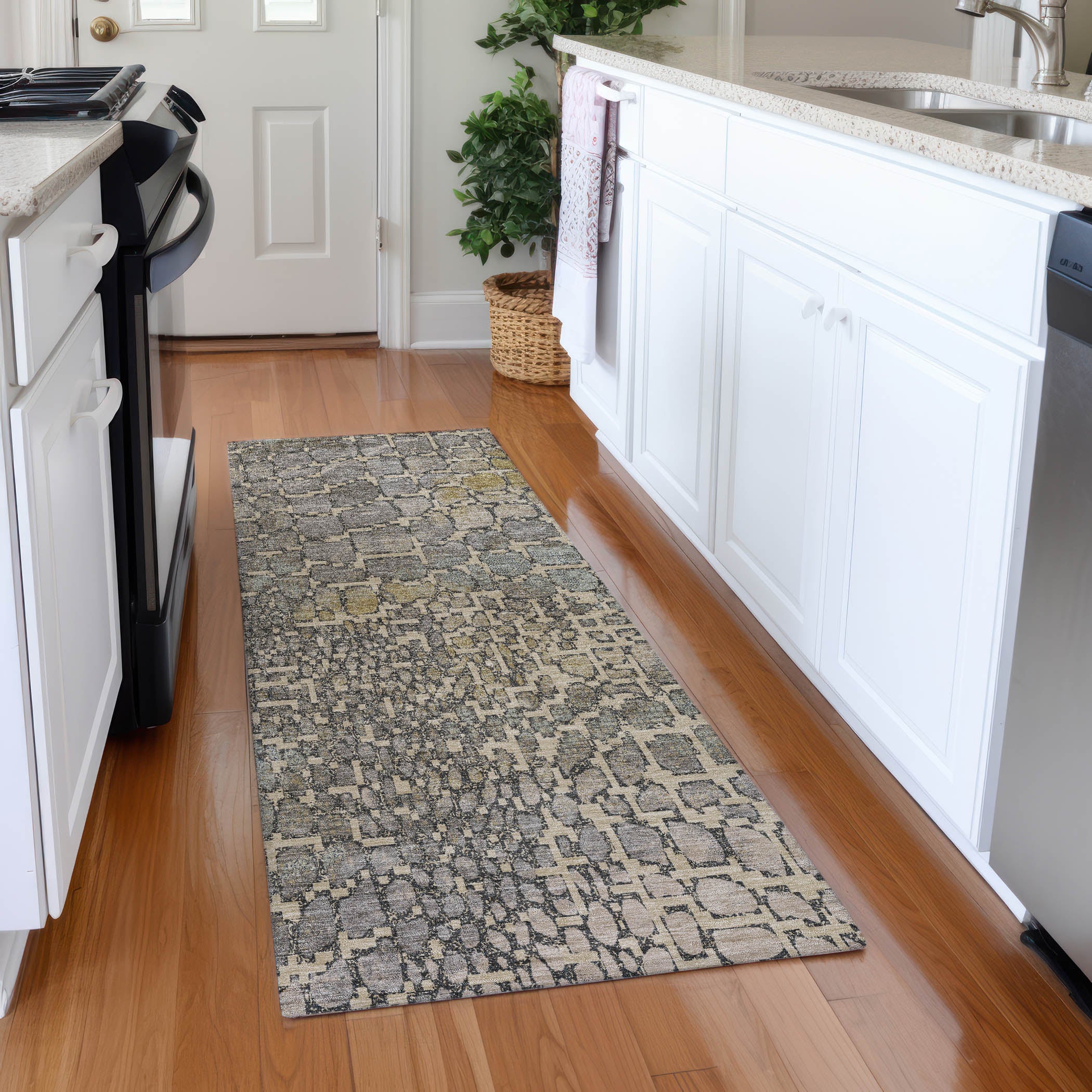 Sintra Machine Washable Transitional Putty Ivory Rug 2'3" x 7'6" #shape_Runner